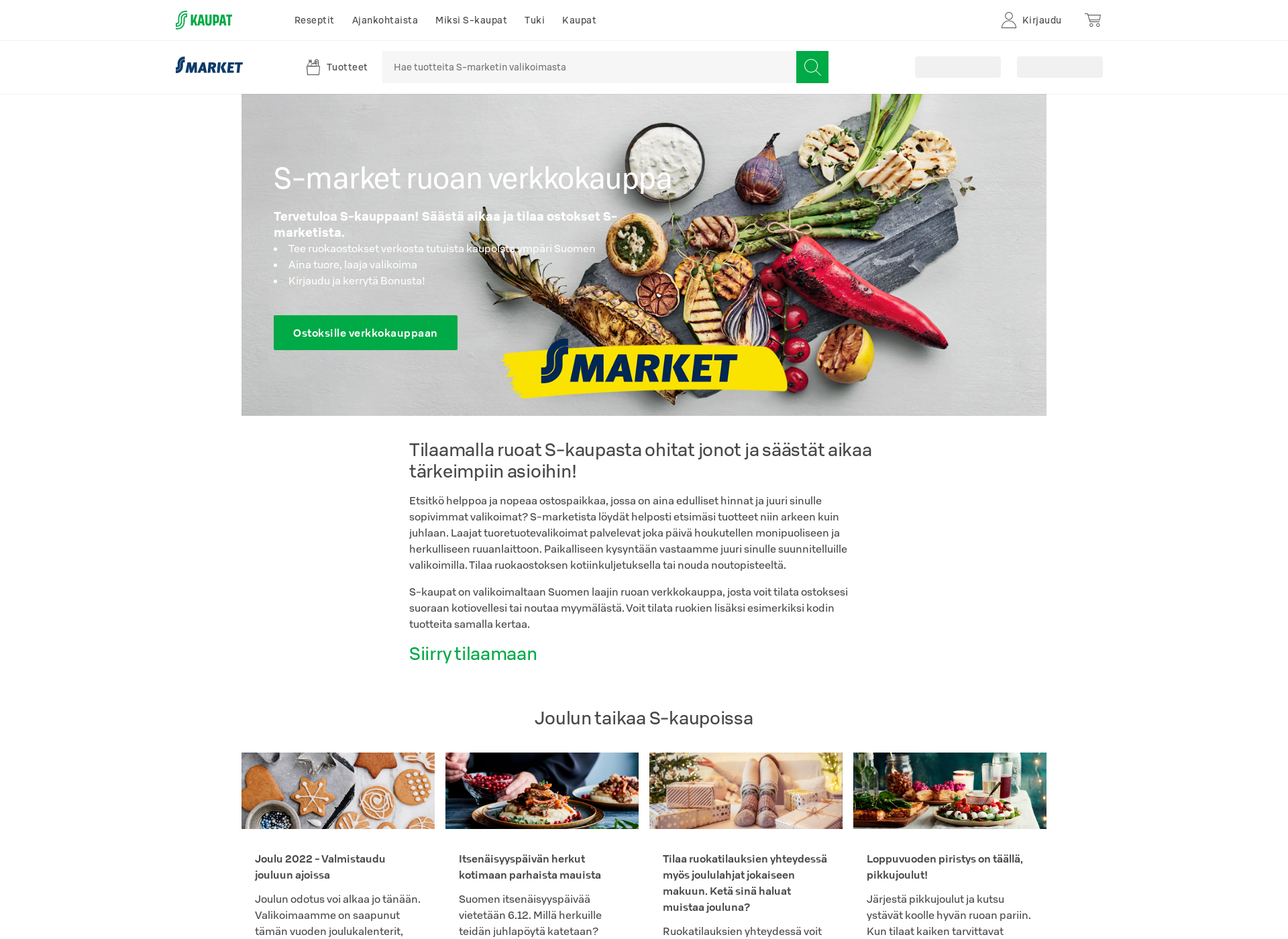 Skärmdump för s-market.fi
