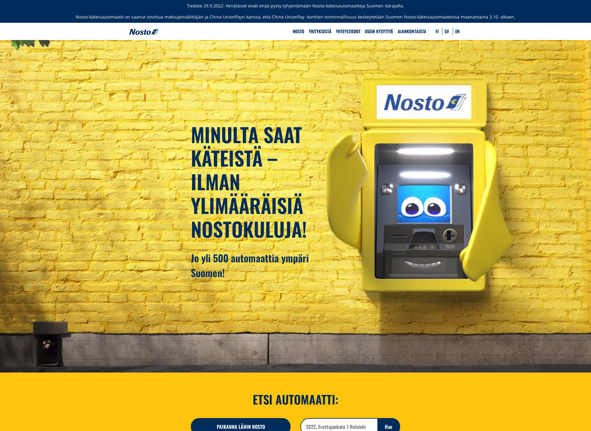 Skärmdump för s-nosto.fi