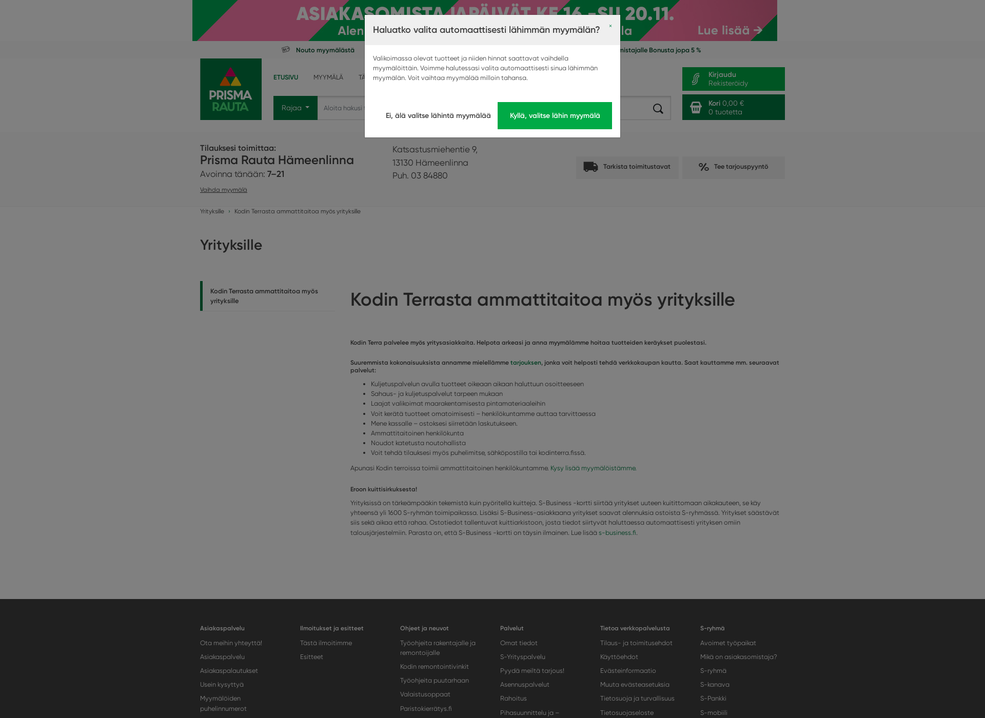 Screenshot for s-yrityspalvelu.fi