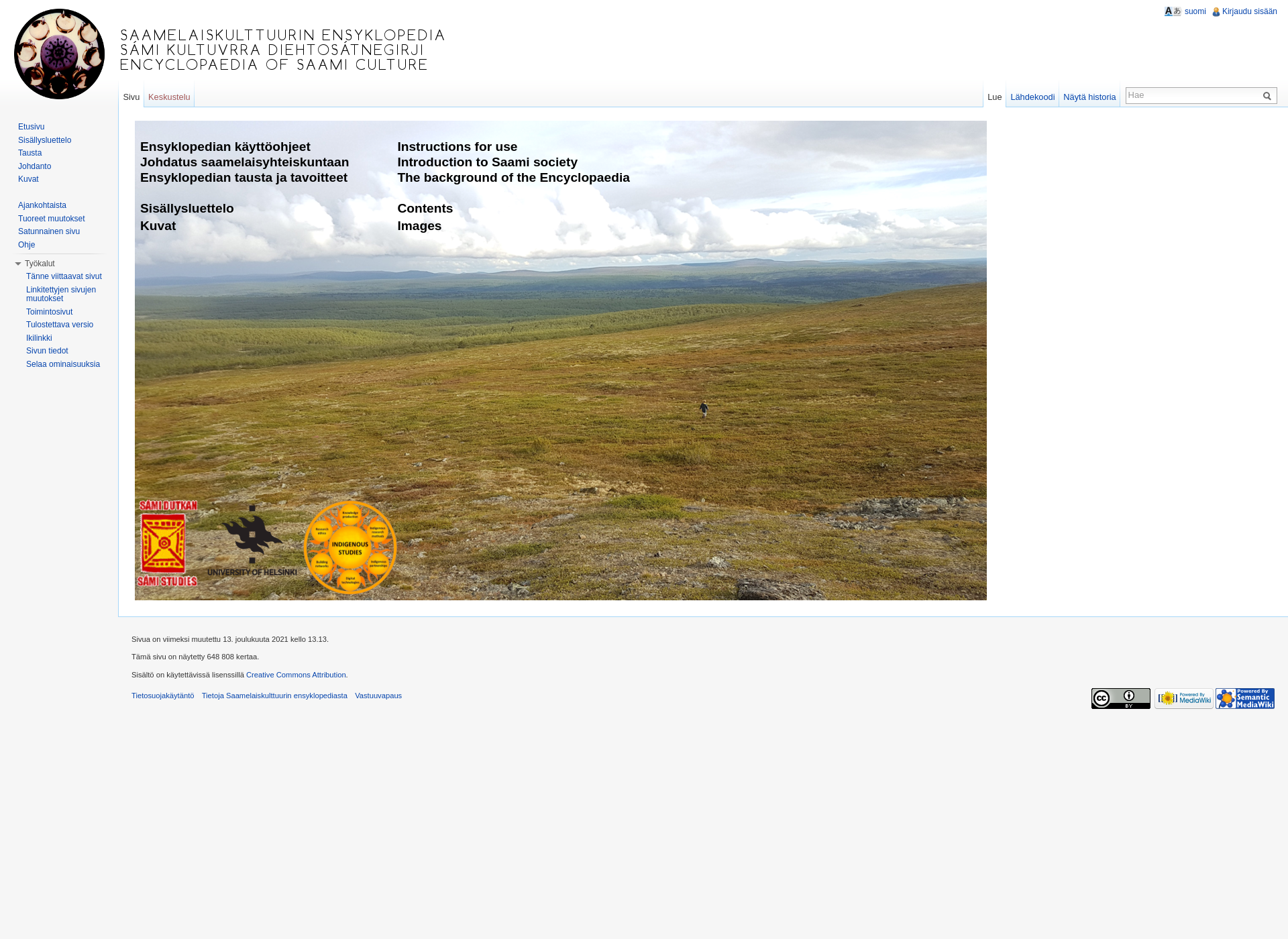Screenshot for saamelaisensyklopedia.fi