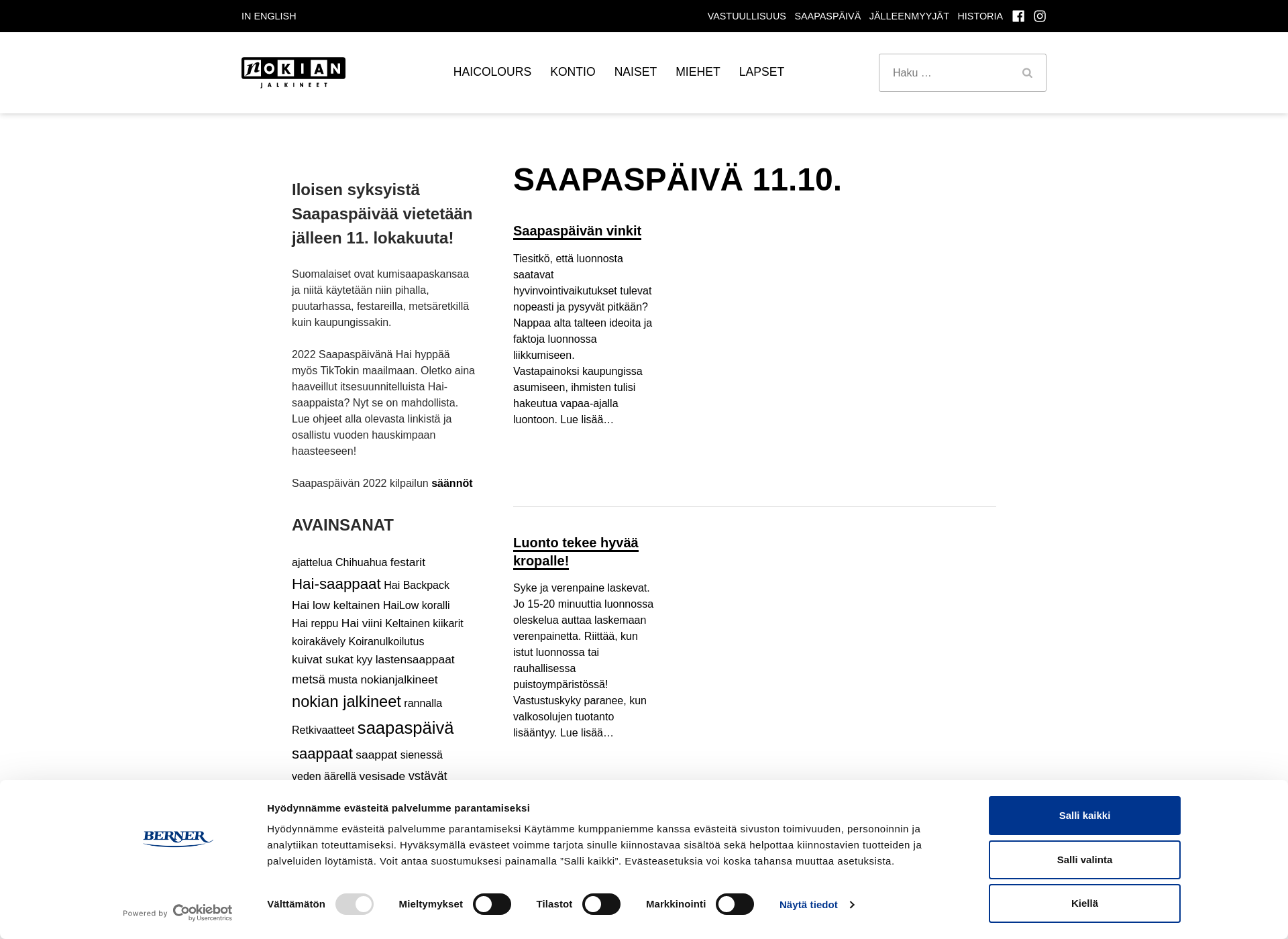 Skärmdump för saapaspäivä.fi