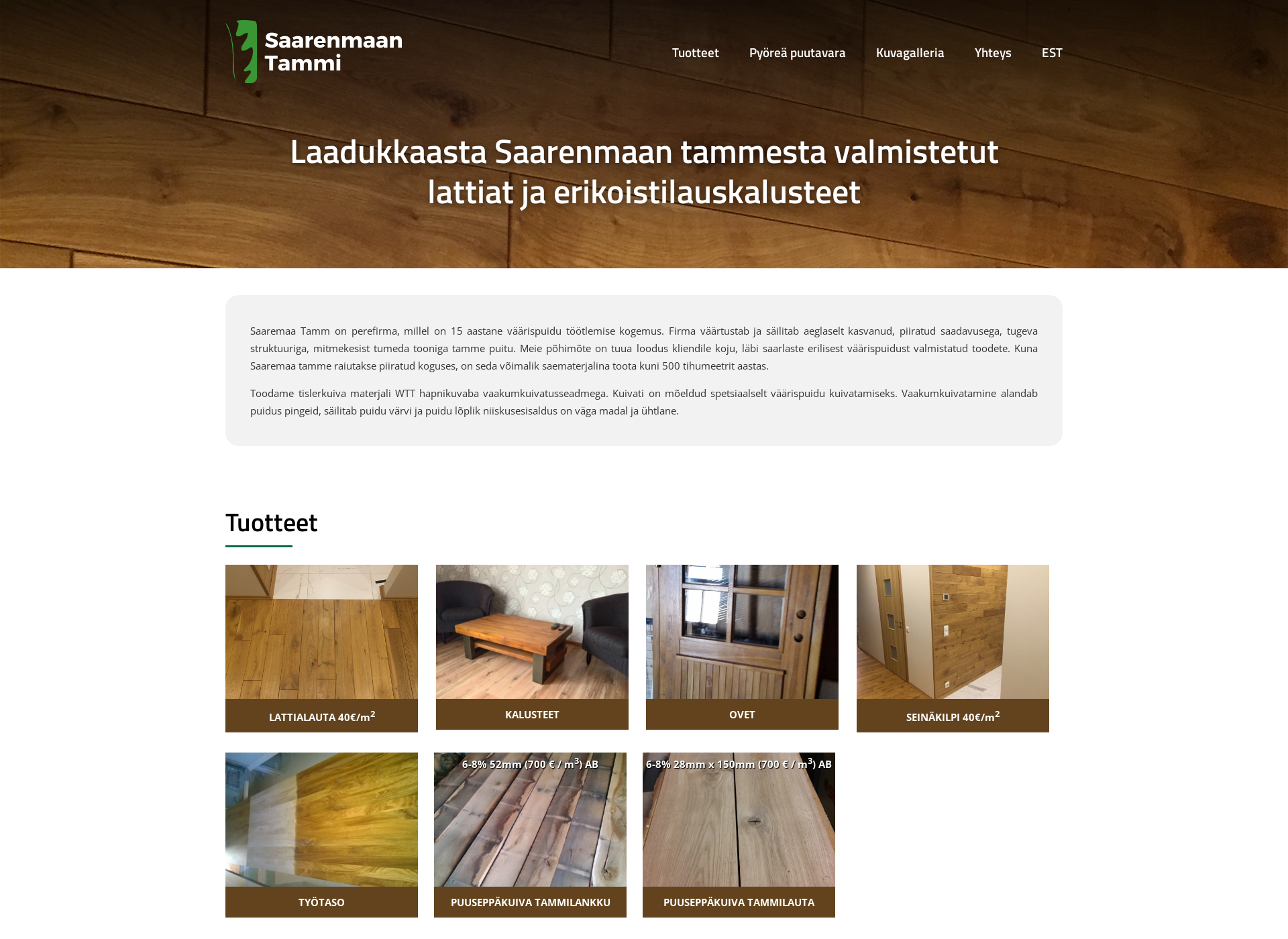 Screenshot for saarenmaantammi.fi