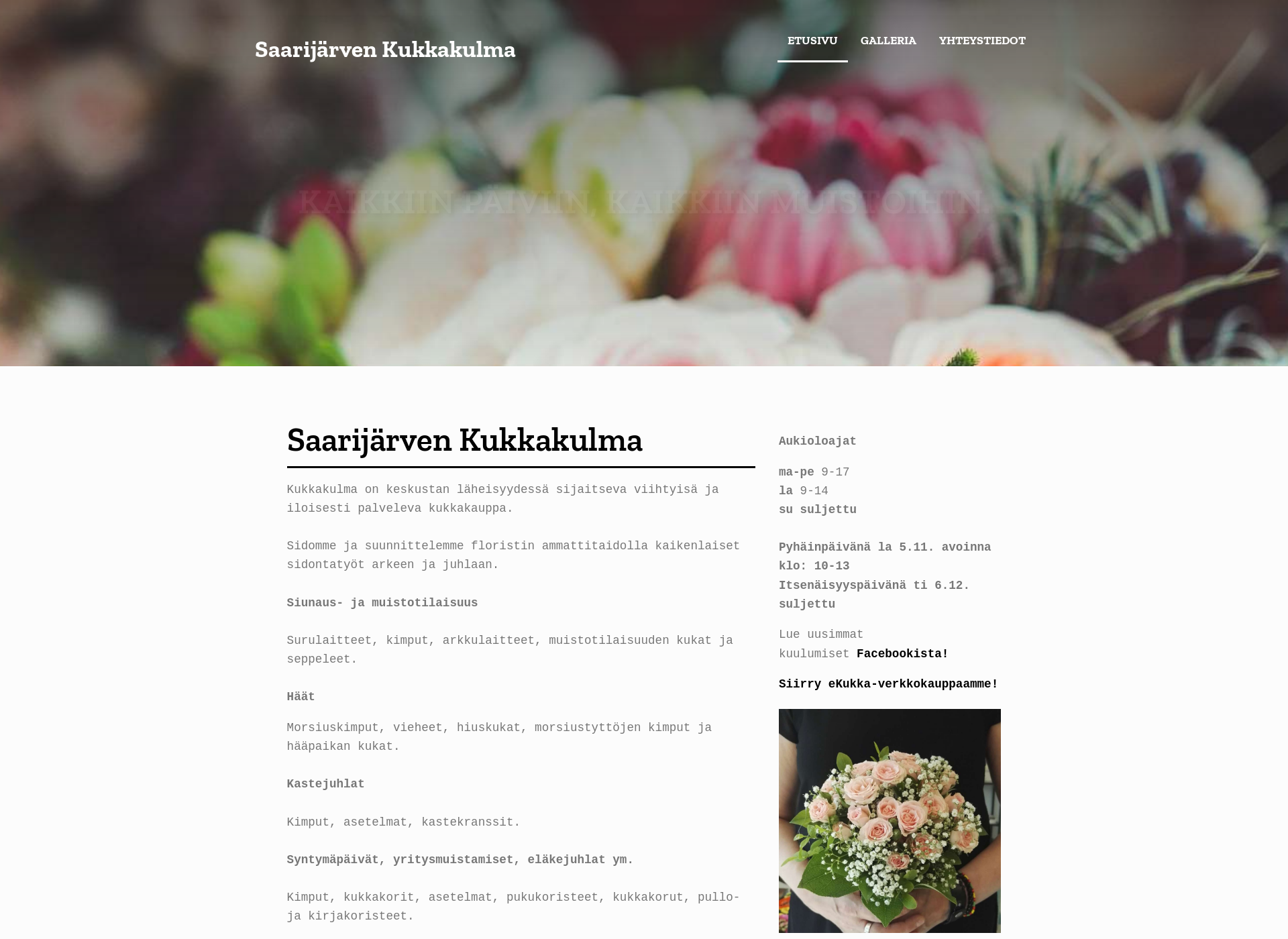 Screenshot for saarijarvenkukkakulma.fi