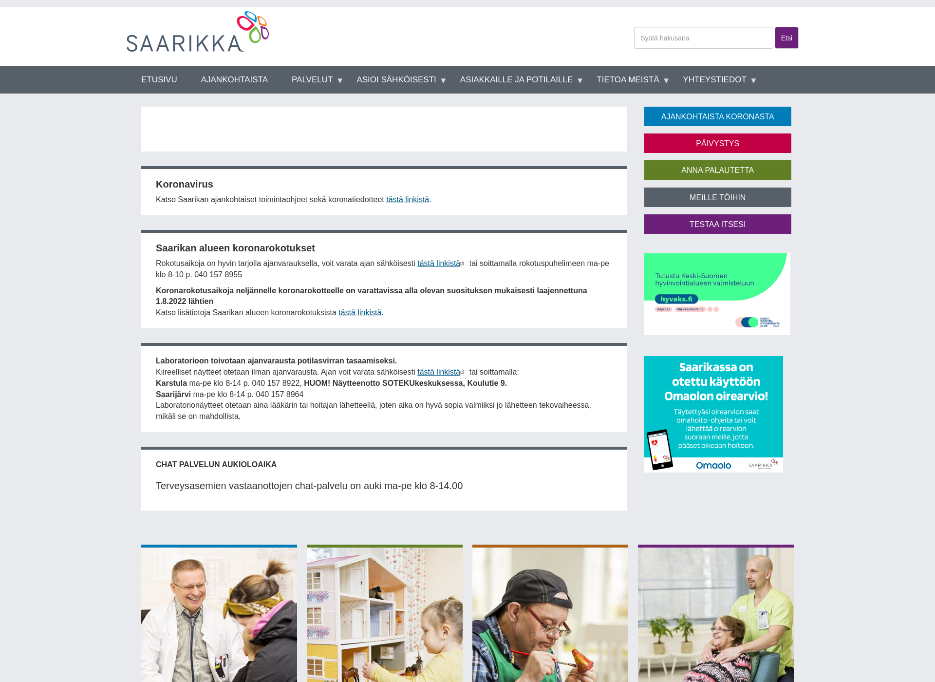 Screenshot for saarikka.fi