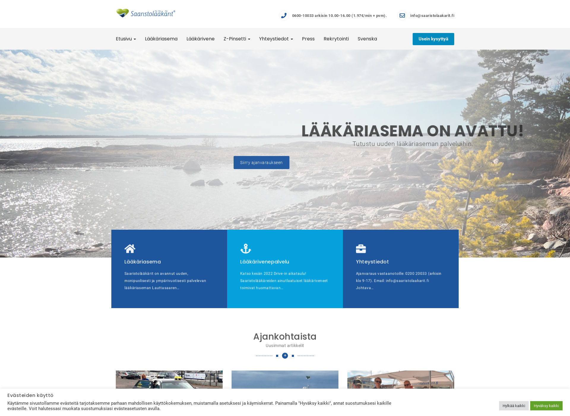 Screenshot for saaristolaakarit.fi