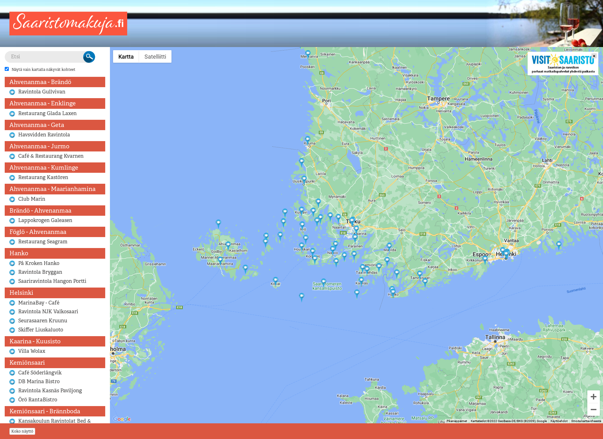 Skärmdump för saaristomakuja.fi