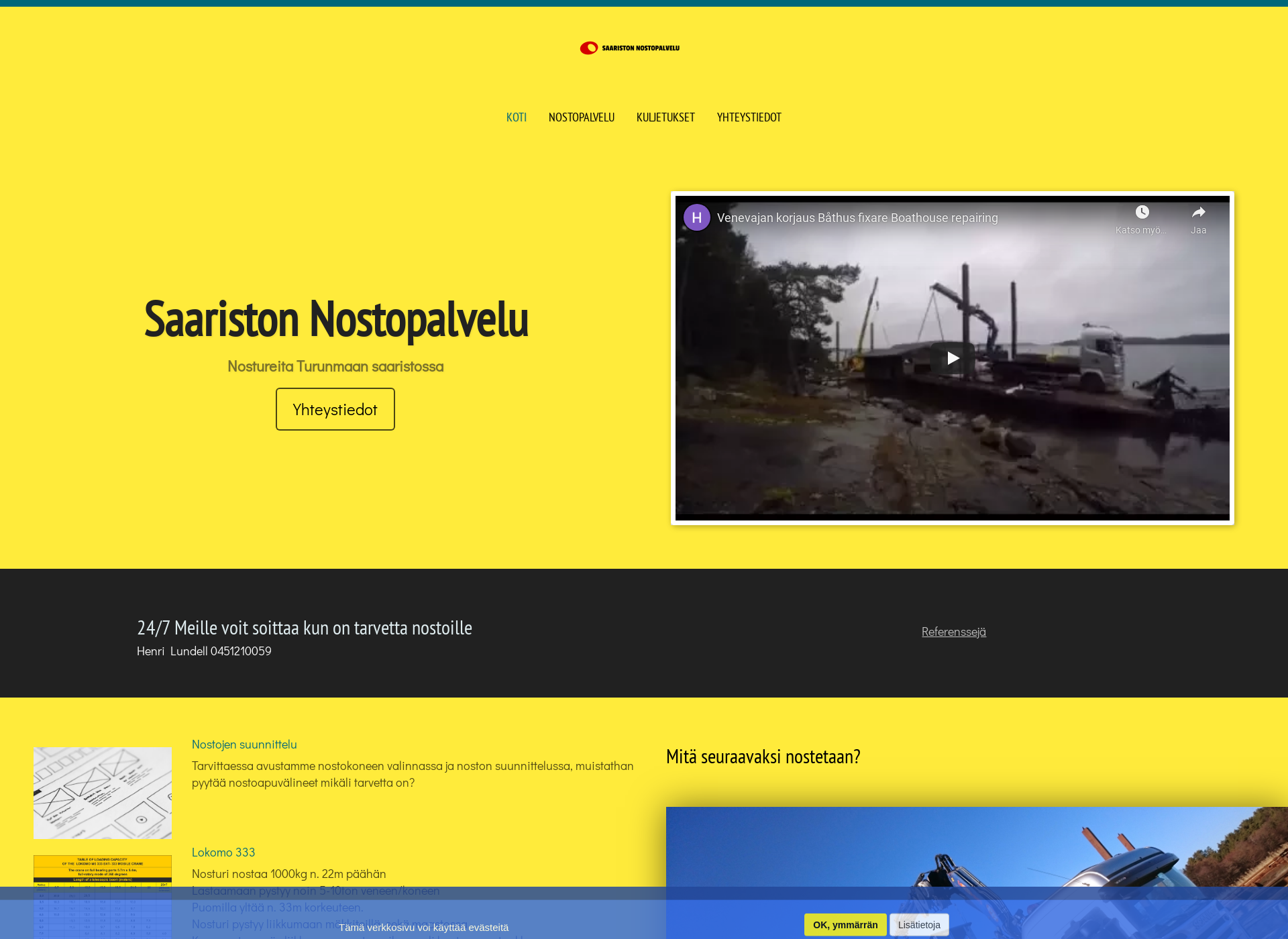 Screenshot for saaristonnostopalvelu.fi