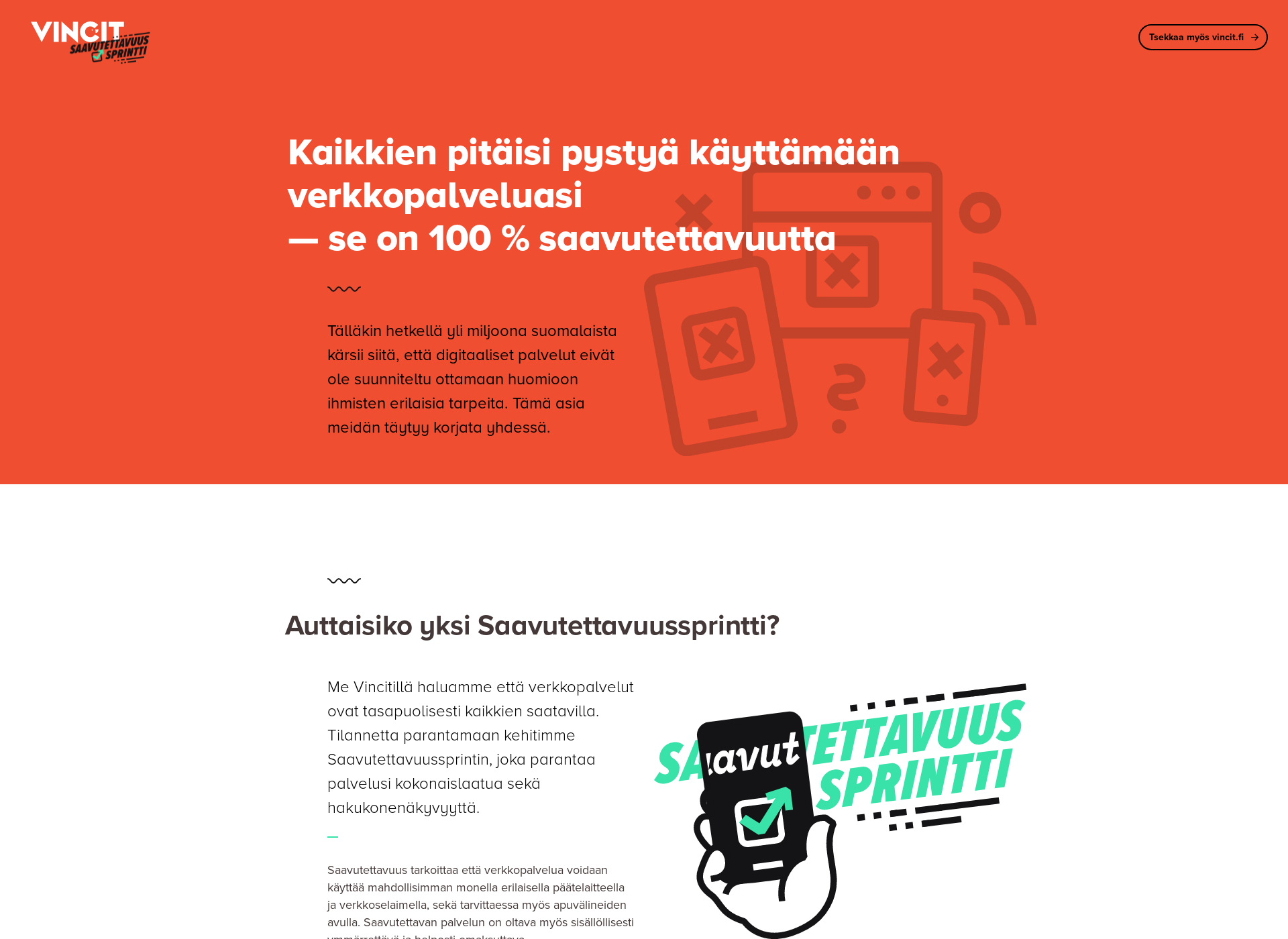 Screenshot for saavutettavuussprintti.fi