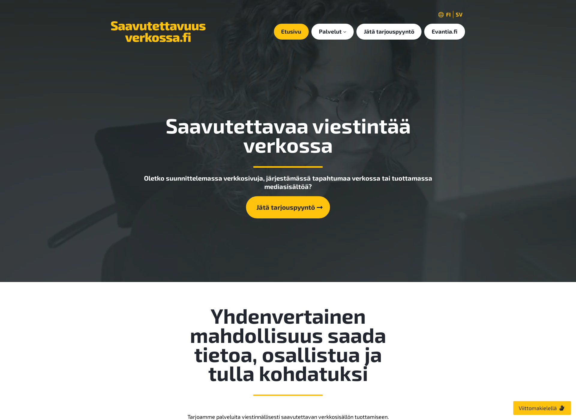 Screenshot for saavutettavuusverkossa.fi