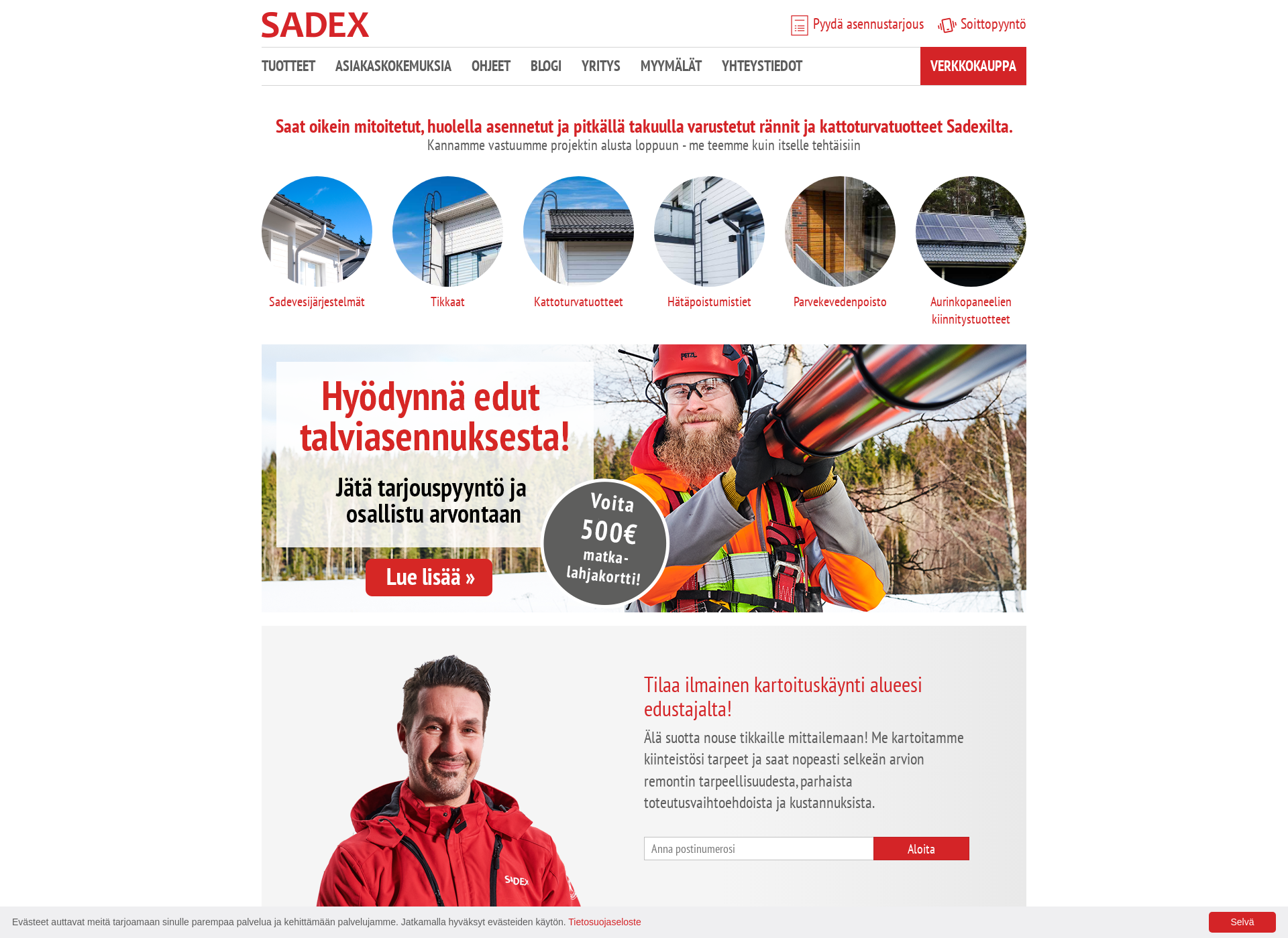 Skärmdump för sadex.fi