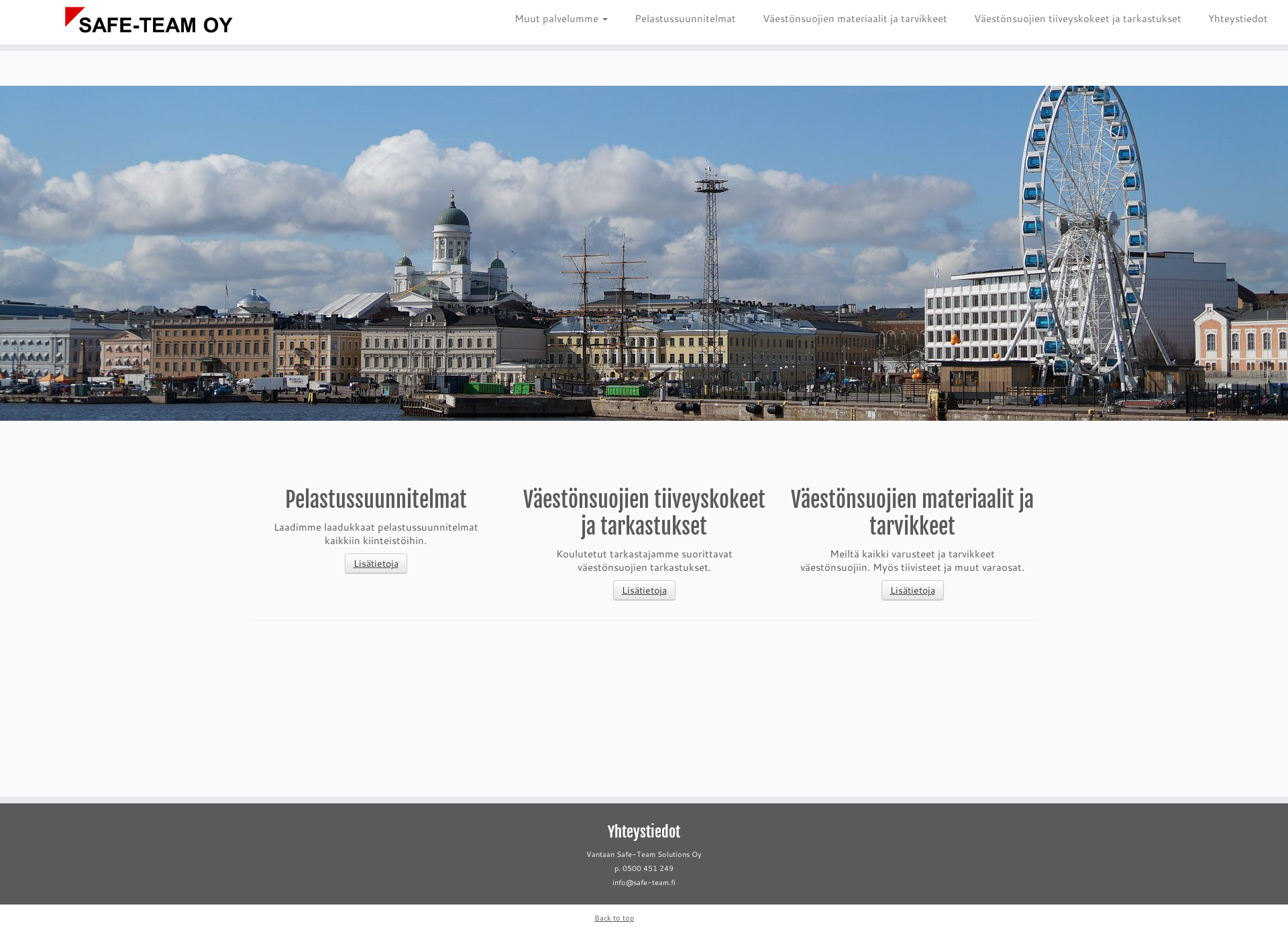 Skärmdump för safe-team.fi