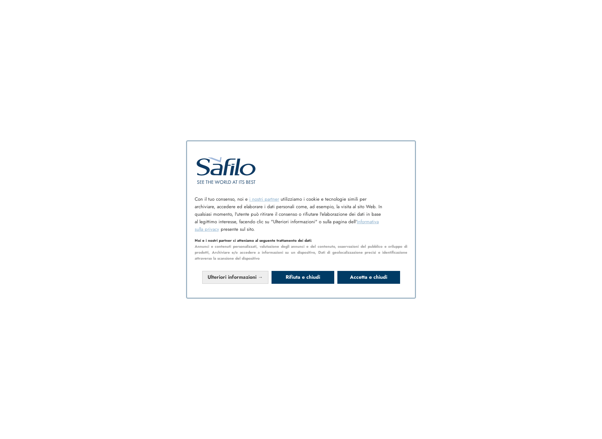 Skärmdump för safilo.fi
