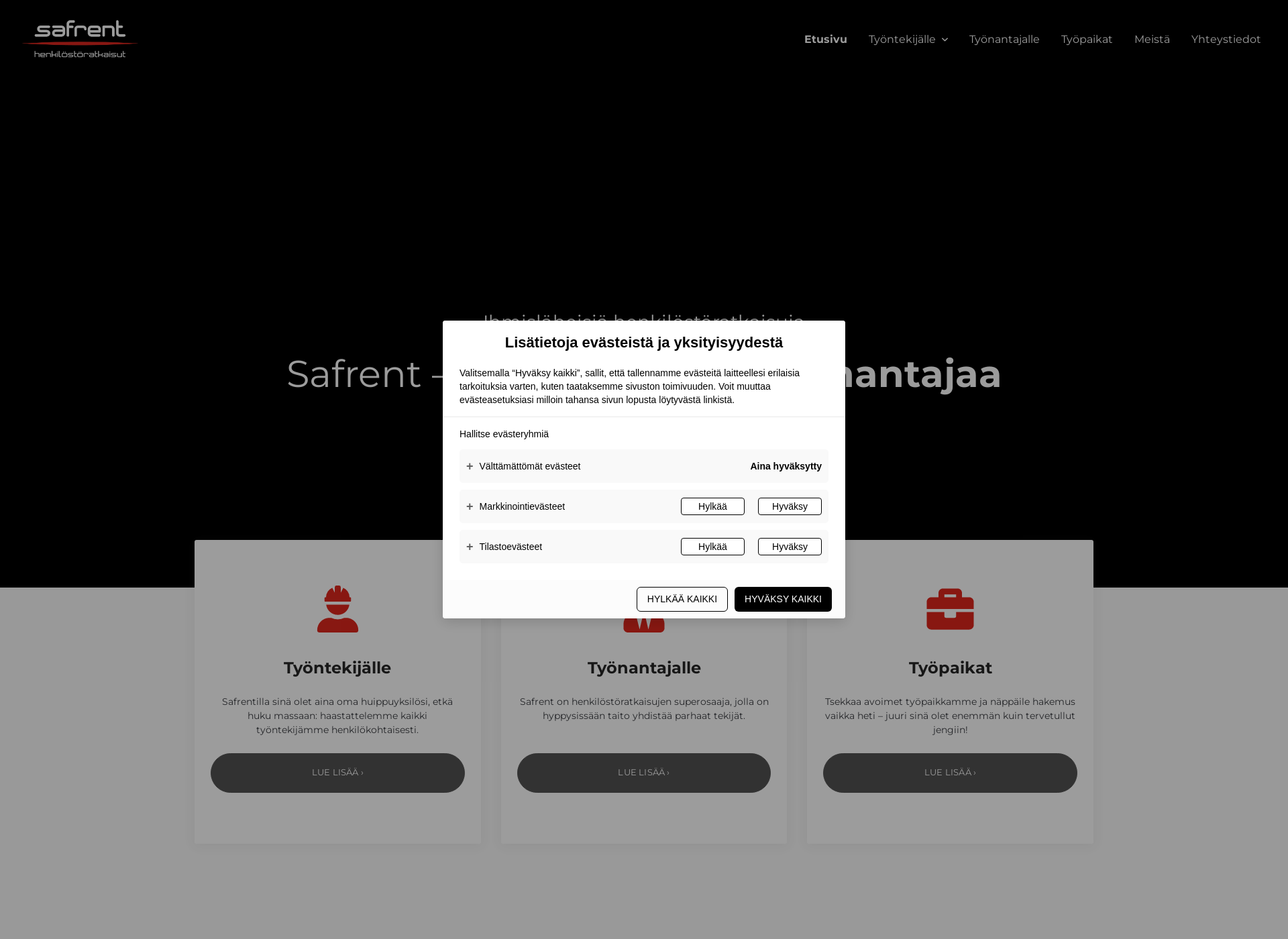 Screenshot for safrent.fi