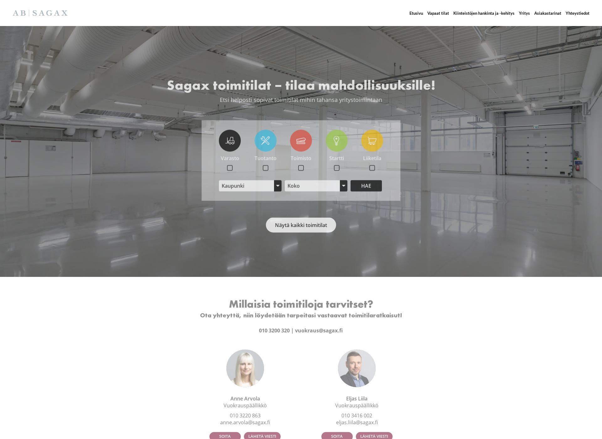 Screenshot for sagaxtilat.fi