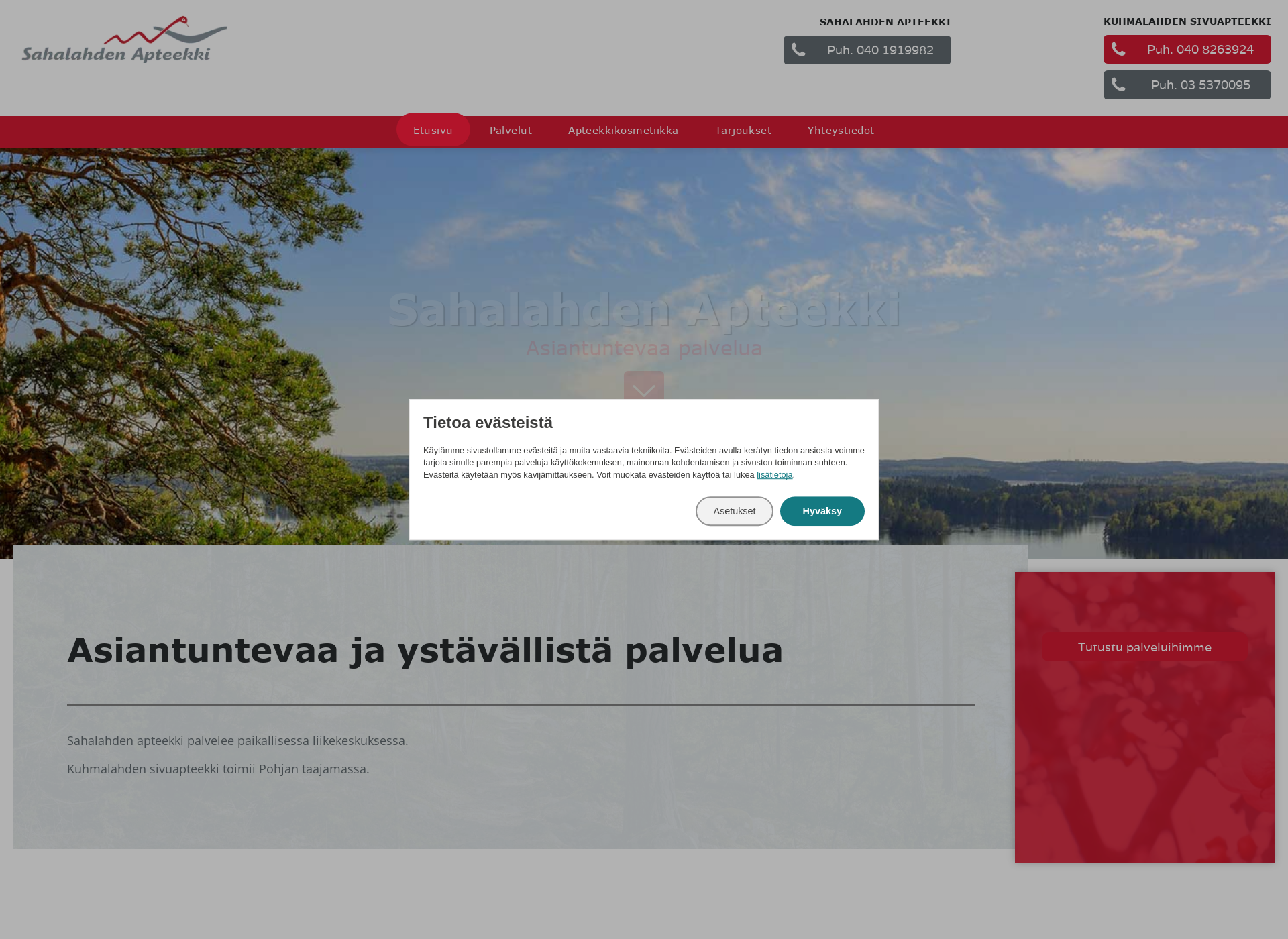 Screenshot for sahalahdenapteekki.fi