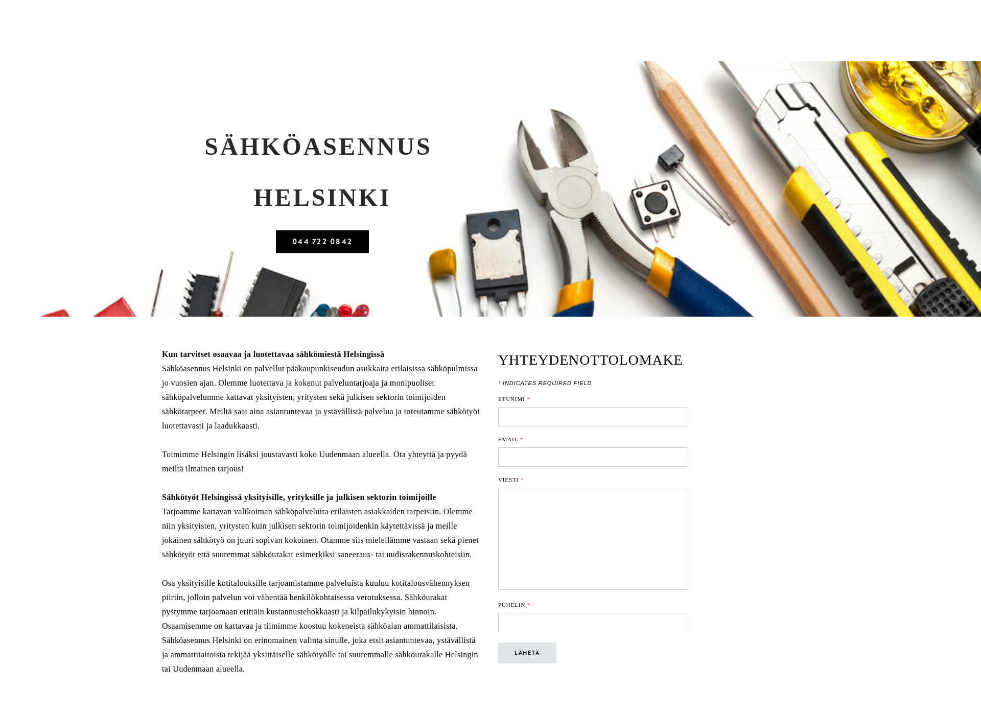 Screenshot for sahkoasennushelsinki.fi
