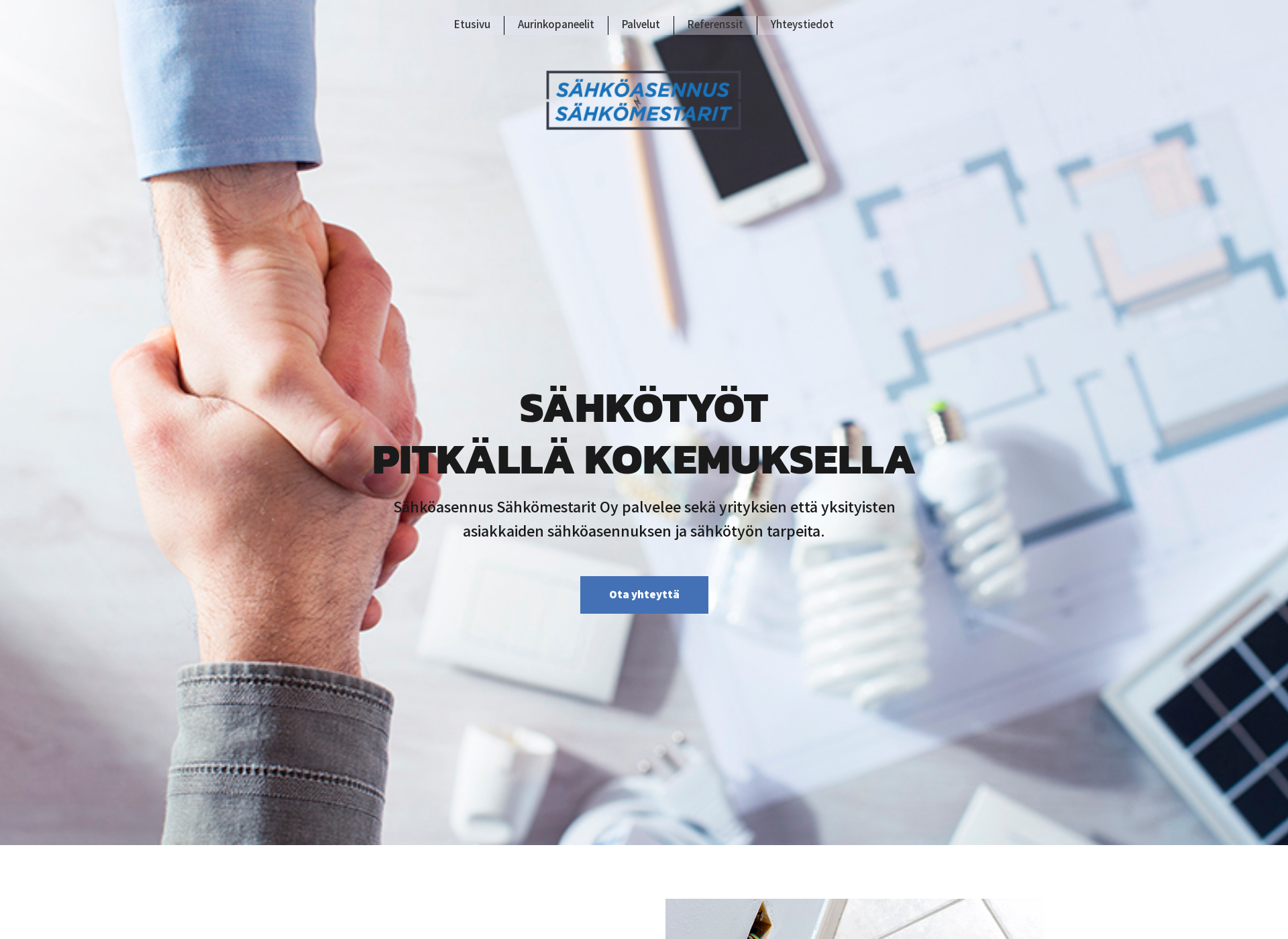 Skärmdump för sahkoasennusmestarit.fi