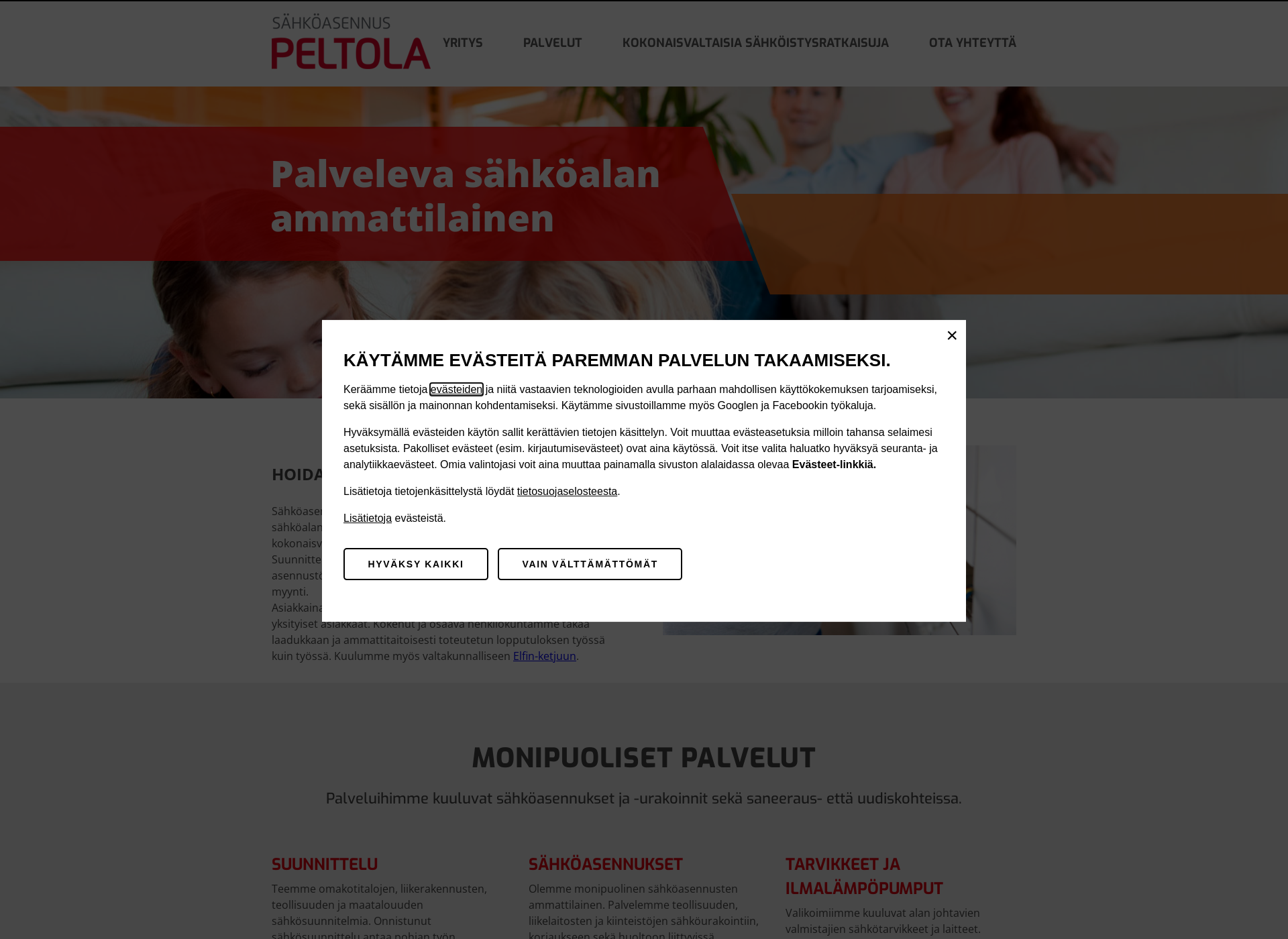 Screenshot for sahkoasennuspeltola.fi