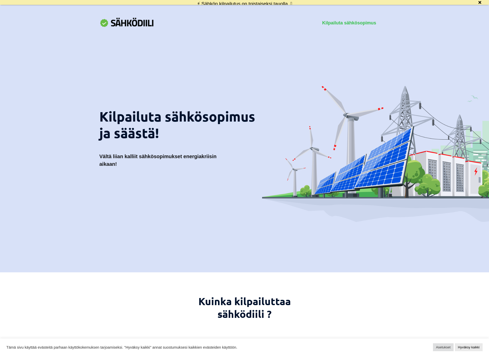 Skärmdump för sahkodiili.fi