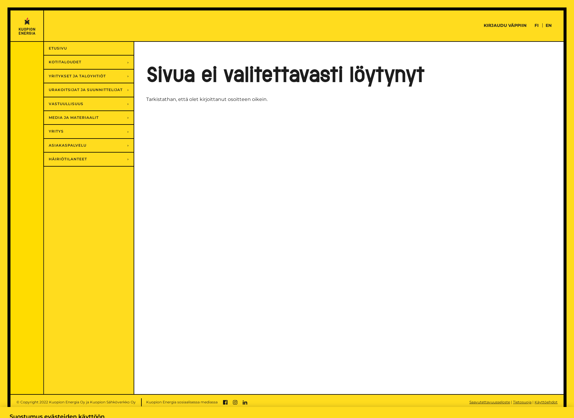 Skärmdump för sahkolaskuri.fi
