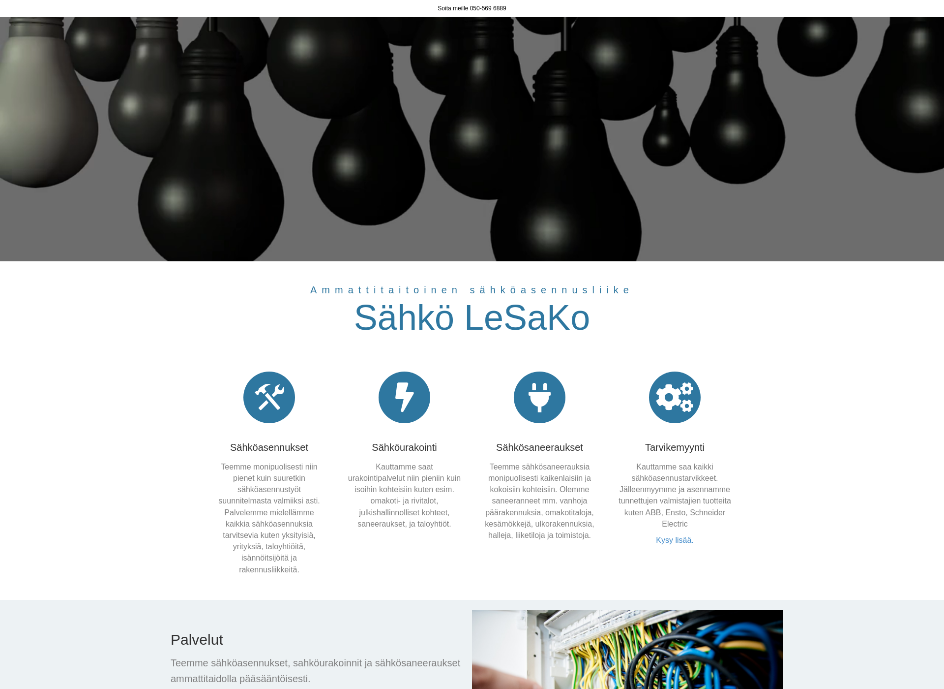Skärmdump för sahkolesako.fi