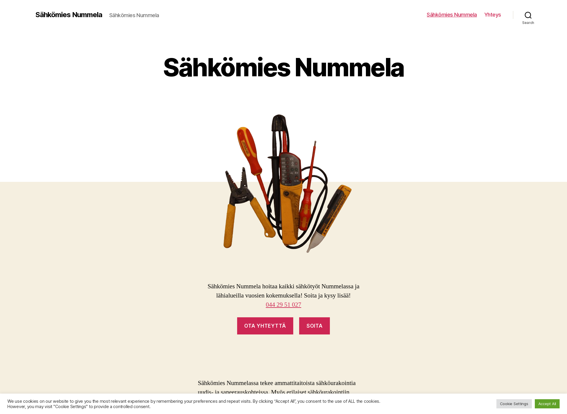 Screenshot for sahkomiesnummela.fi