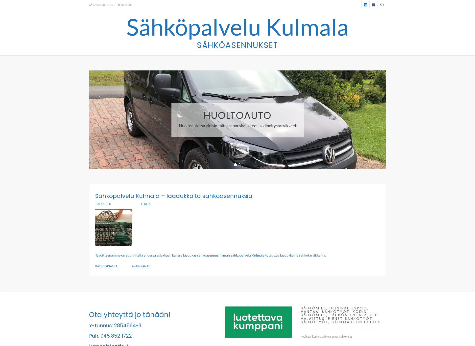 Skärmdump för sahkopalvelukulmala.fi