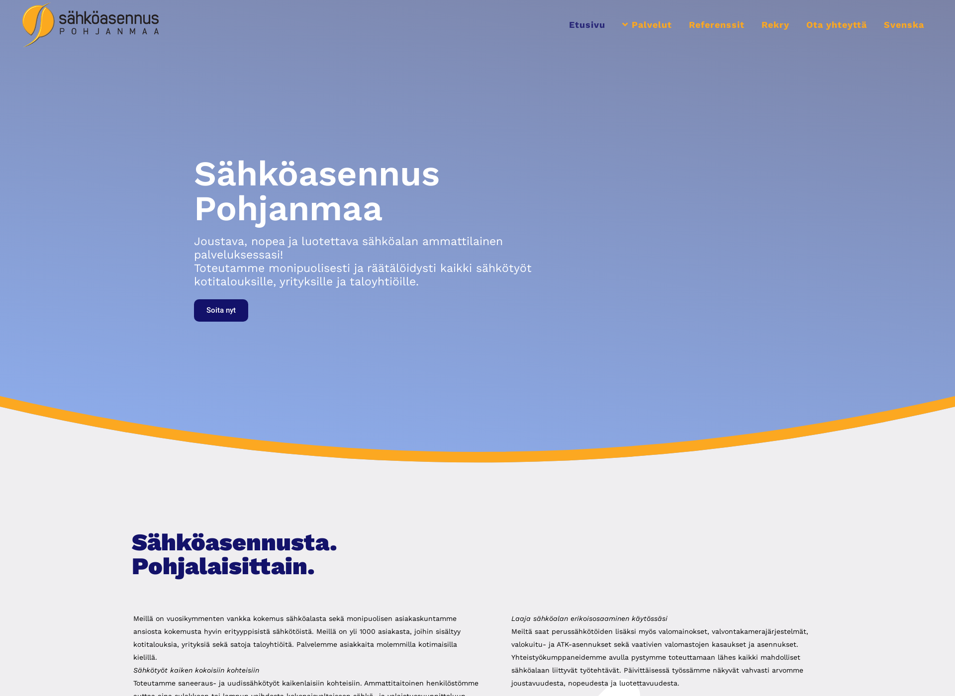 Screenshot for sahkosuunnittelupohjanmaa.fi