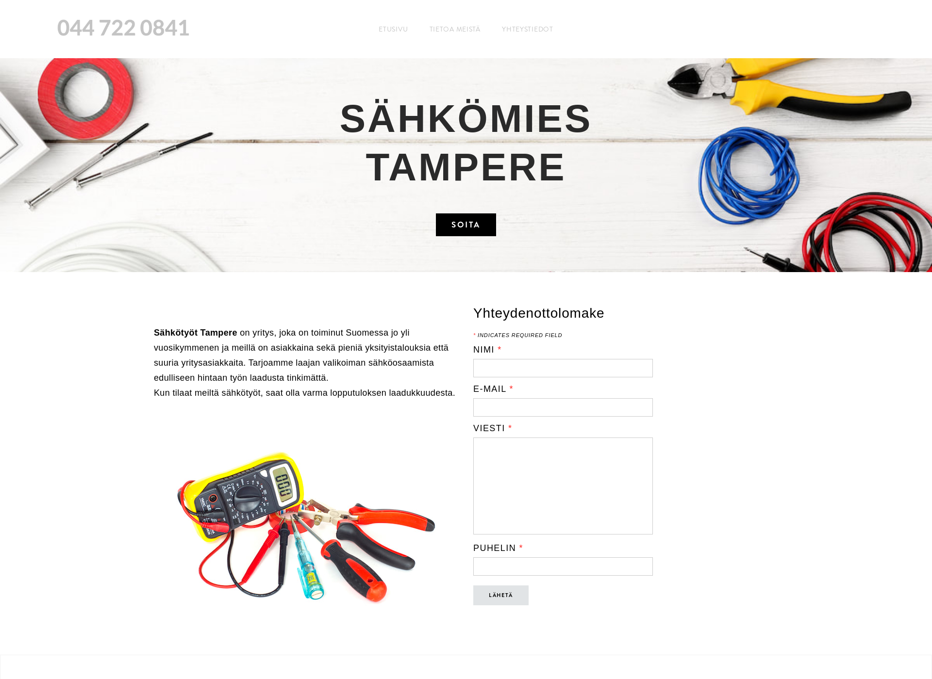 Screenshot for sahkotyottampere.fi