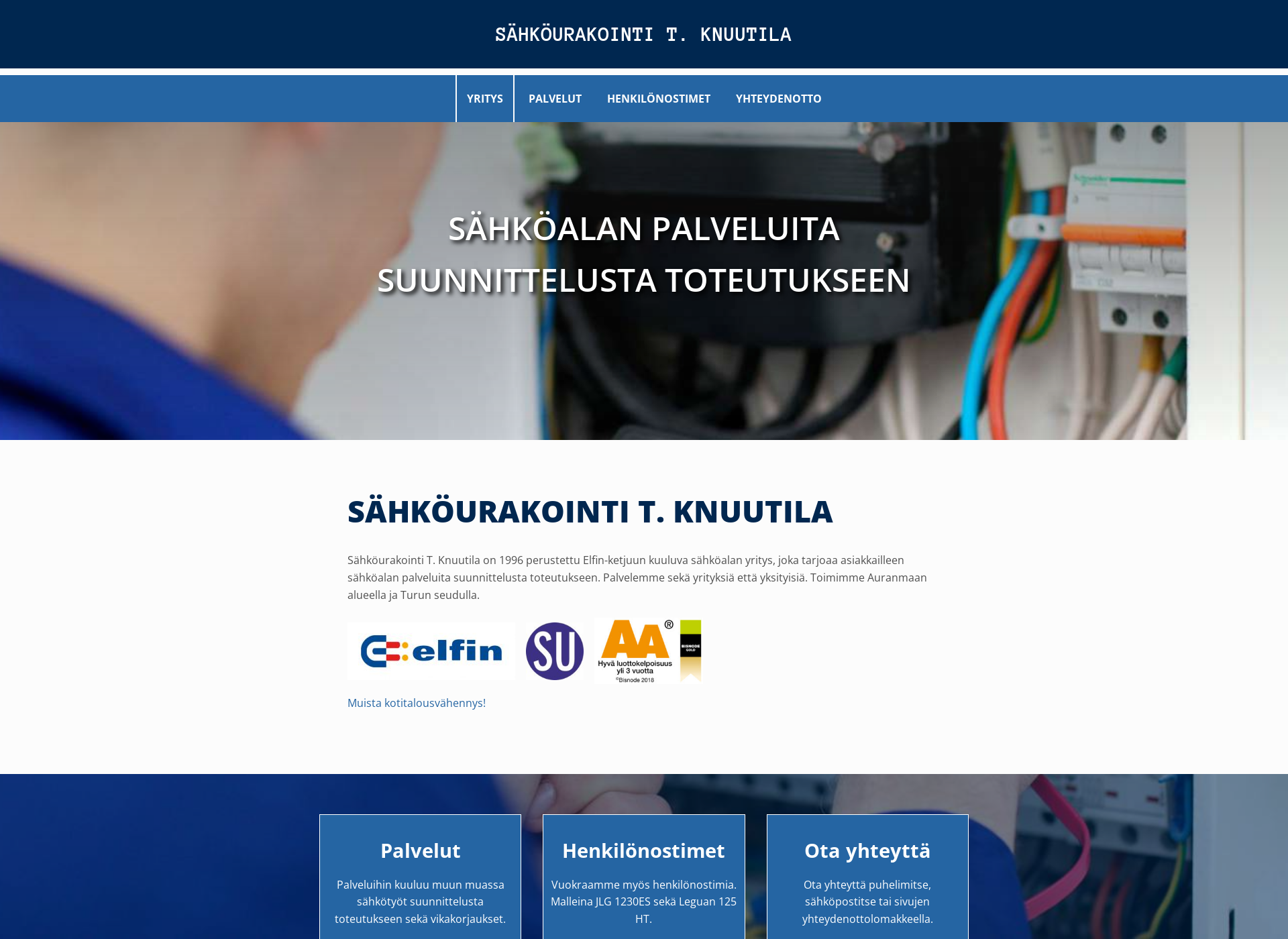 Screenshot for sahkourakointiknuutila.fi