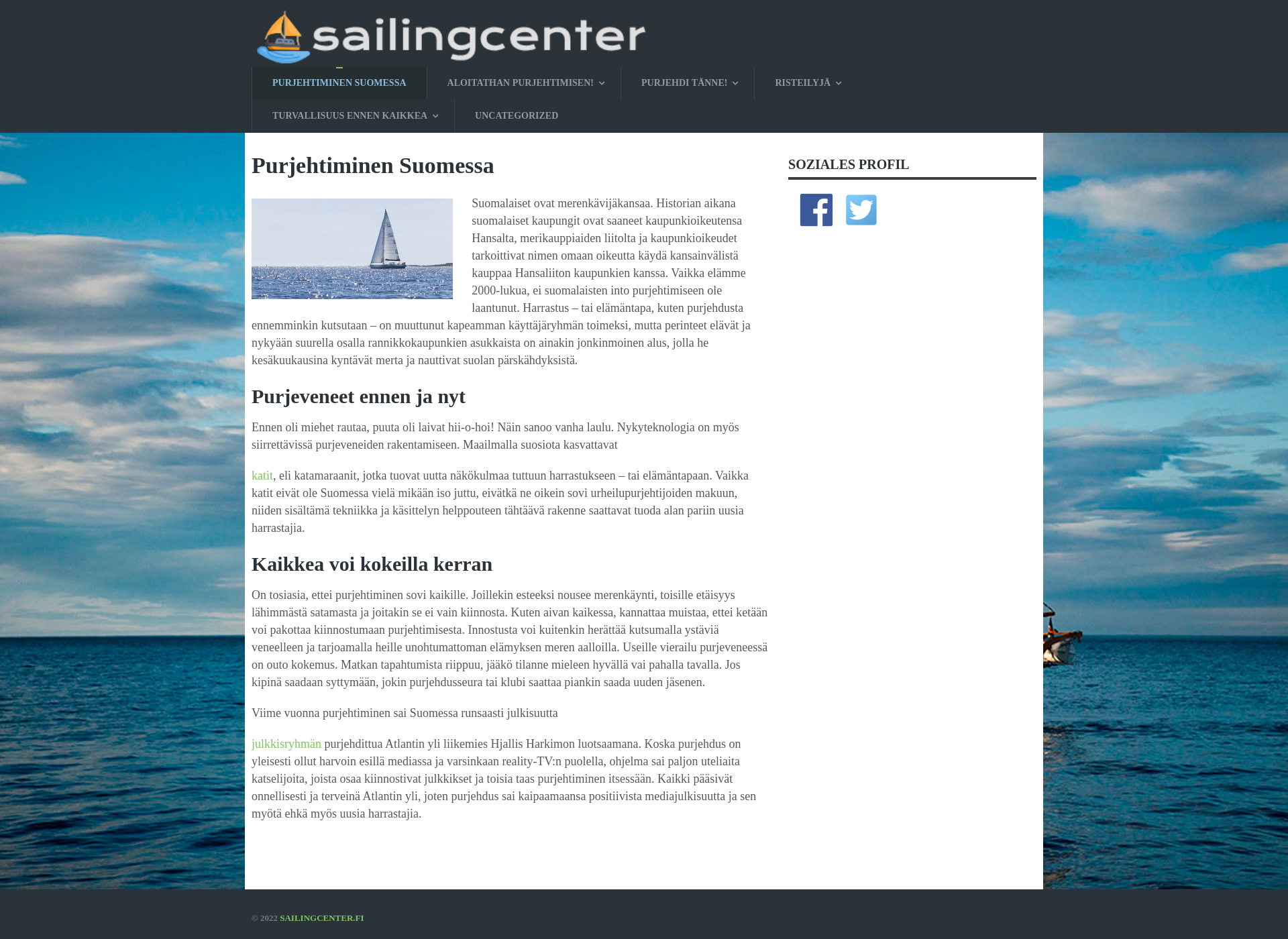 Skärmdump för sailingcenter.fi