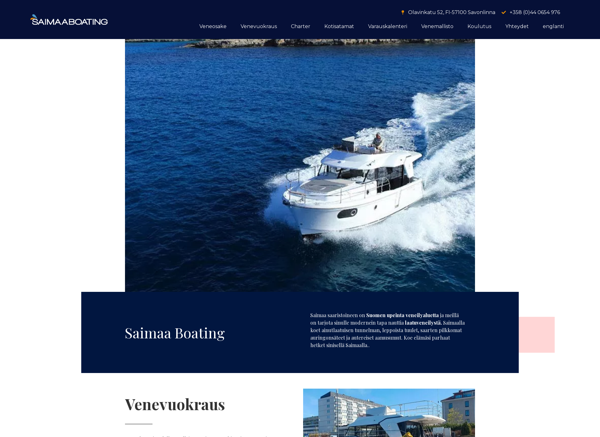 Screenshot for saimaaboating.fi