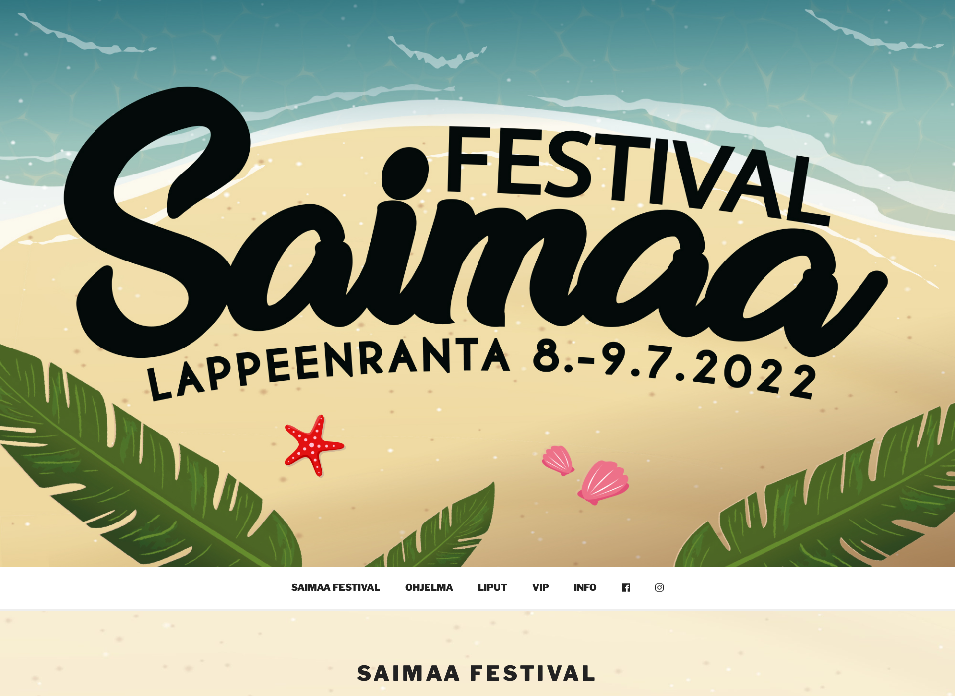 Skärmdump för saimaafestival.fi