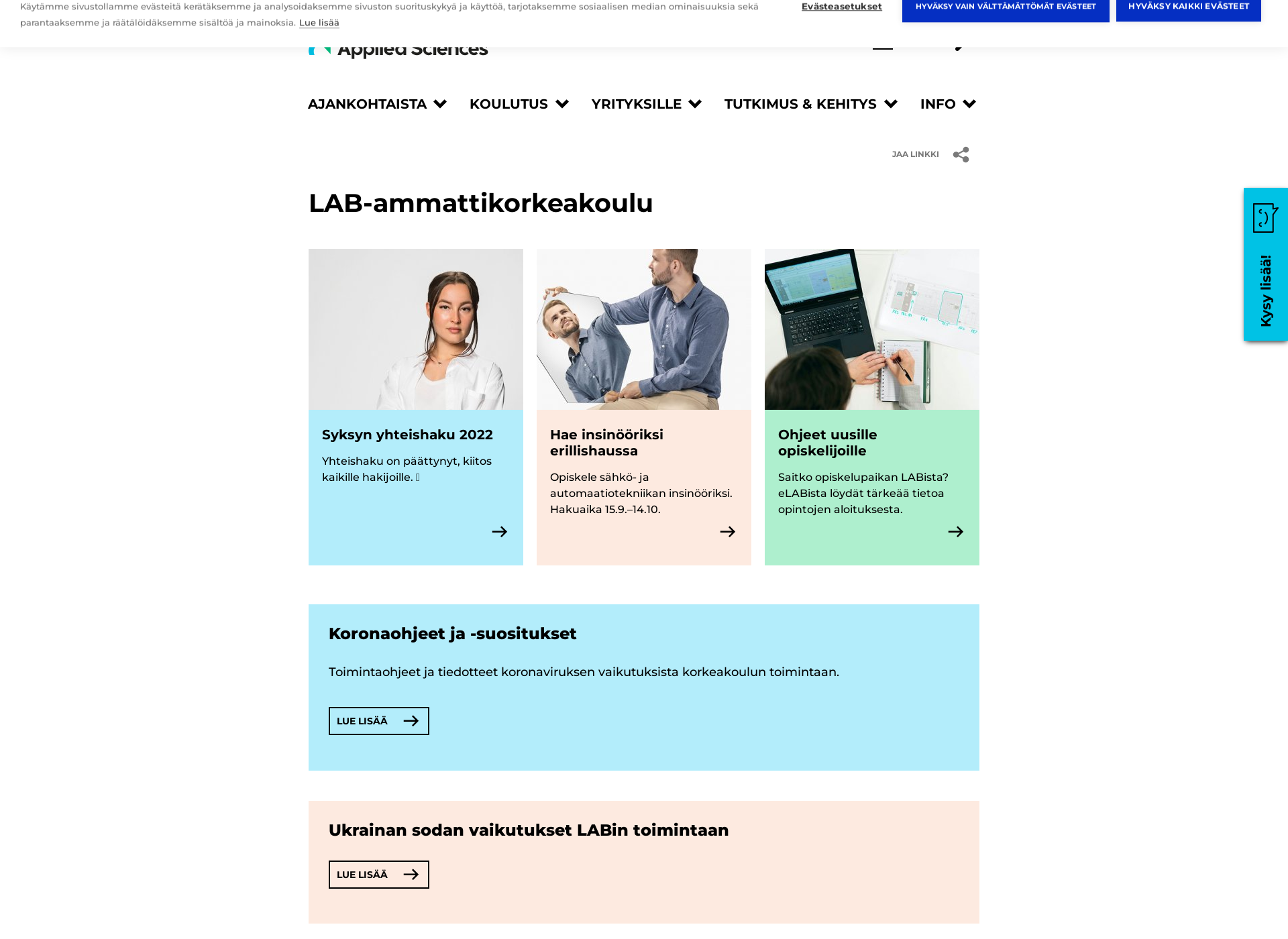 Screenshot for saimia.fi
