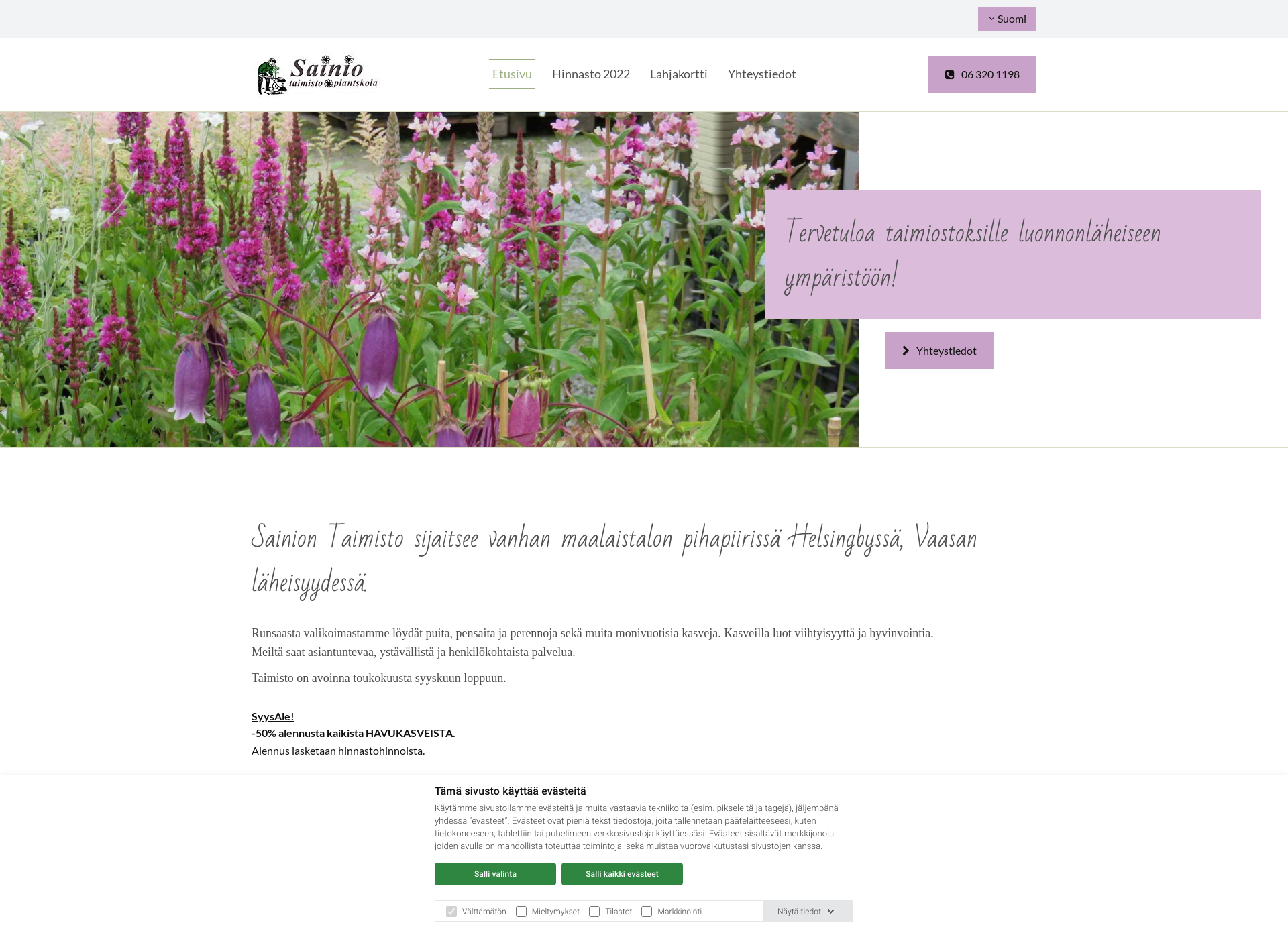 Screenshot for sainiontaimisto-plantskola.fi