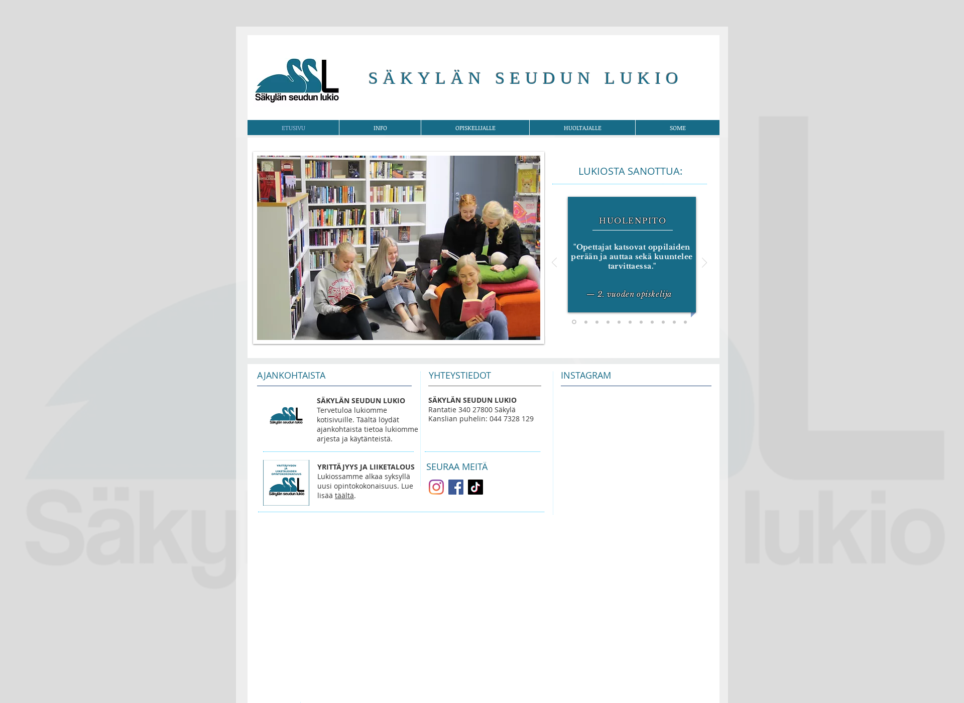 Screenshot for sakylanseudunlukio.fi