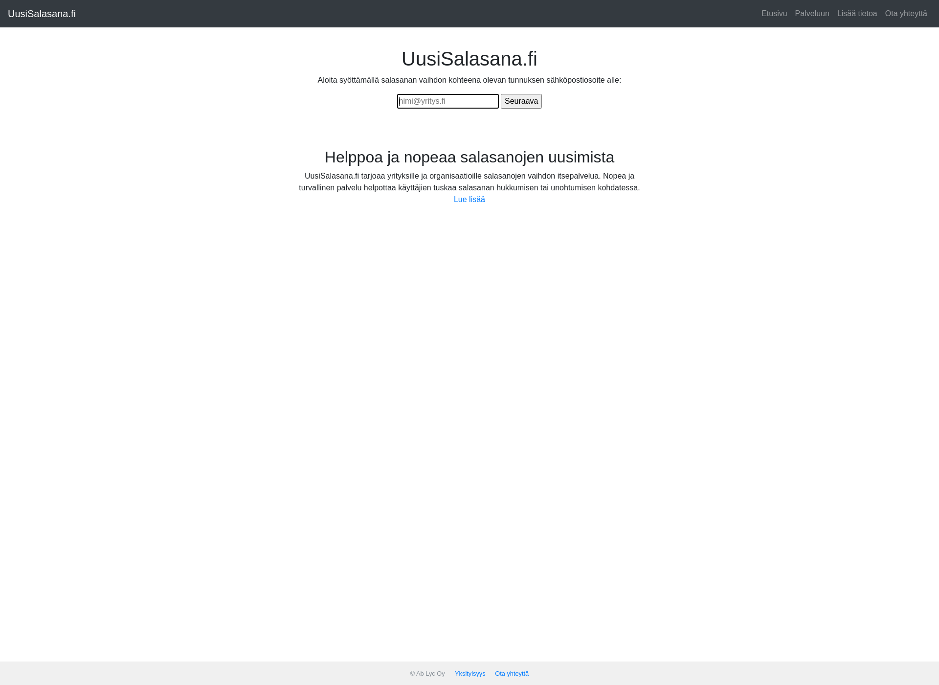 Screenshot for salasananvaihto.fi