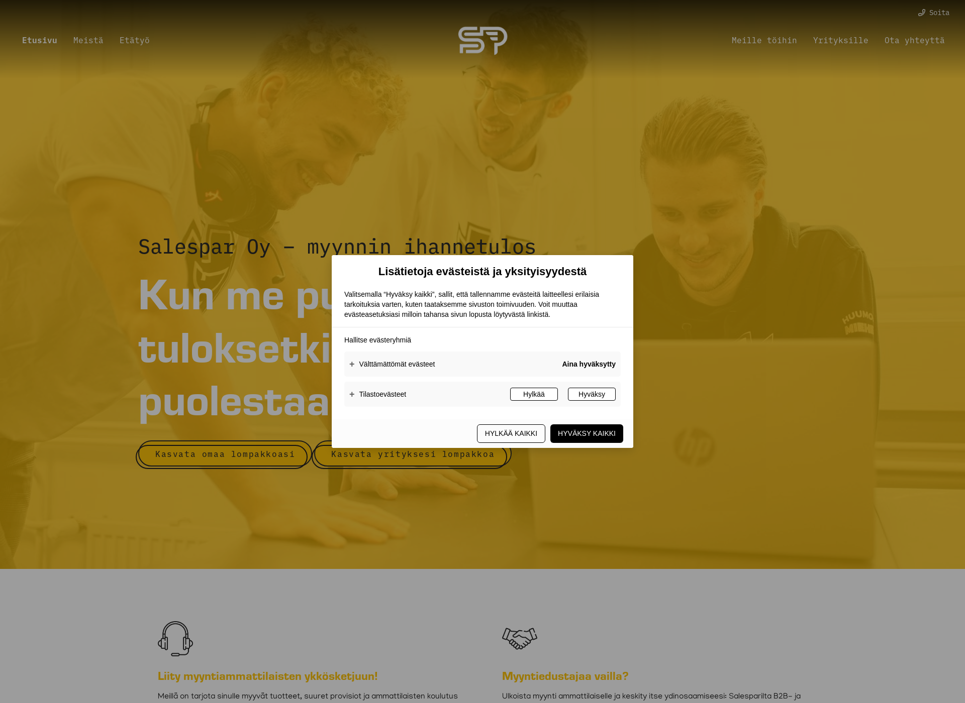 Screenshot for salespar.fi