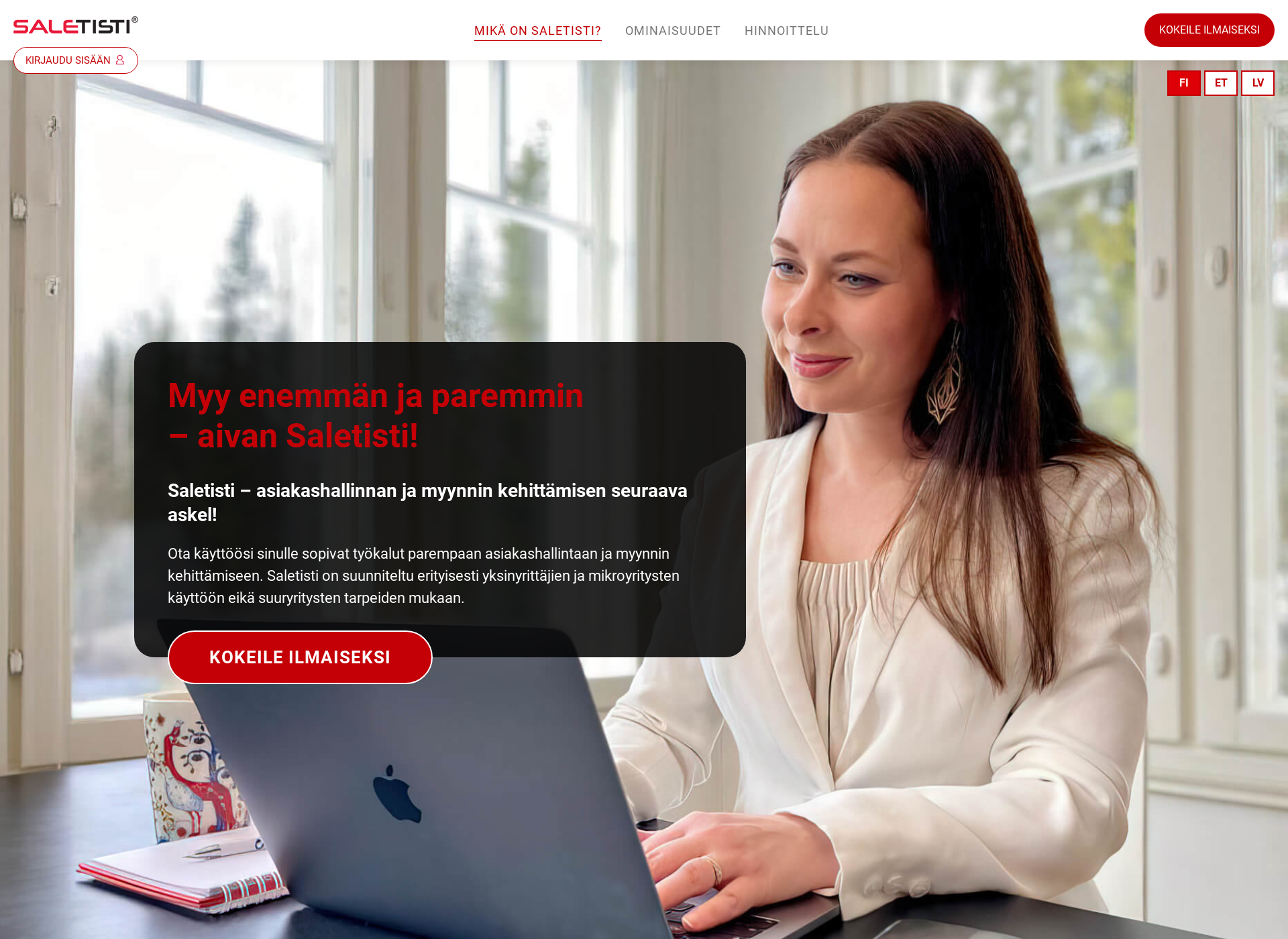 Screenshot for saletisti.fi