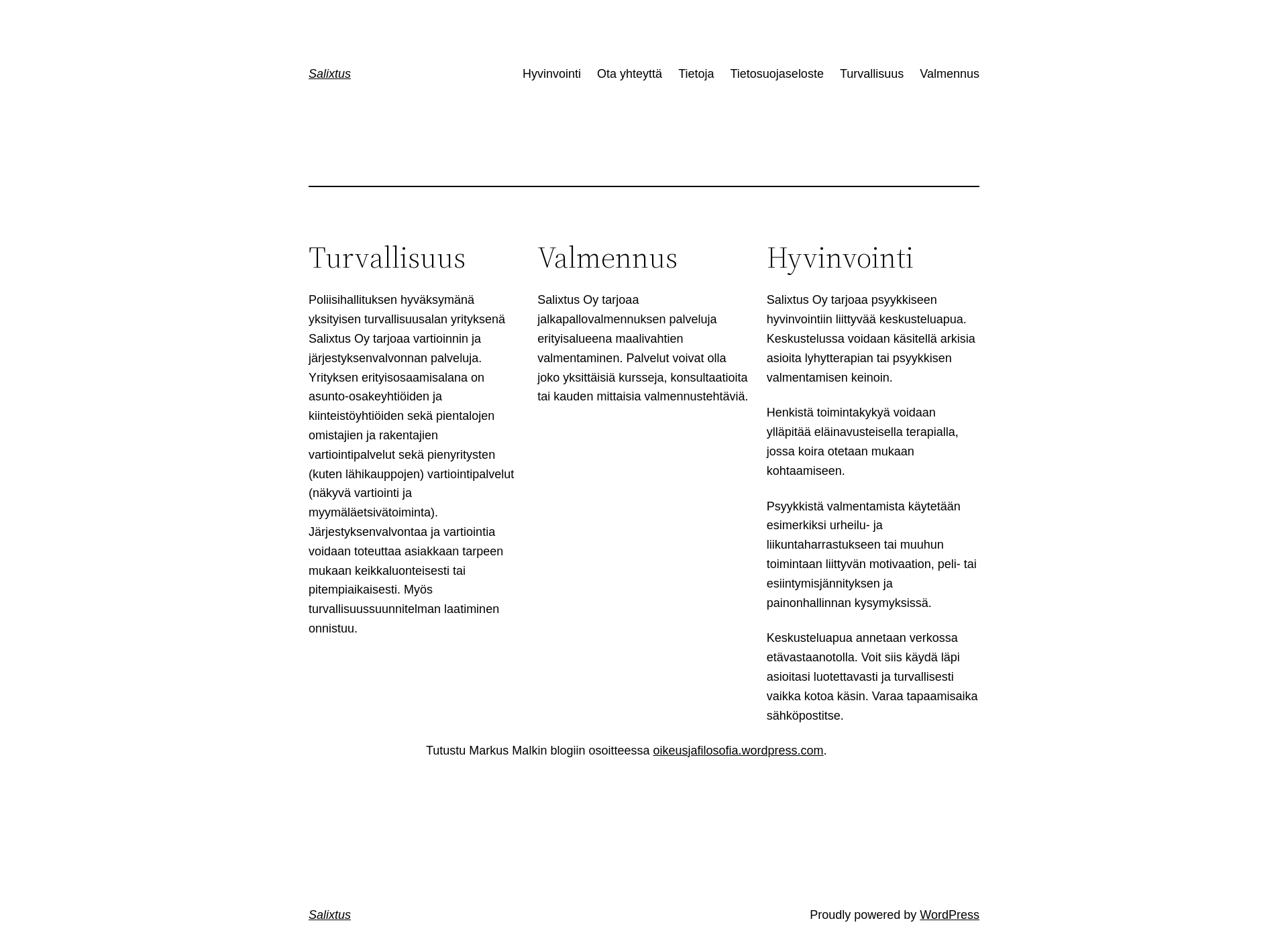 Screenshot for salixtus.fi