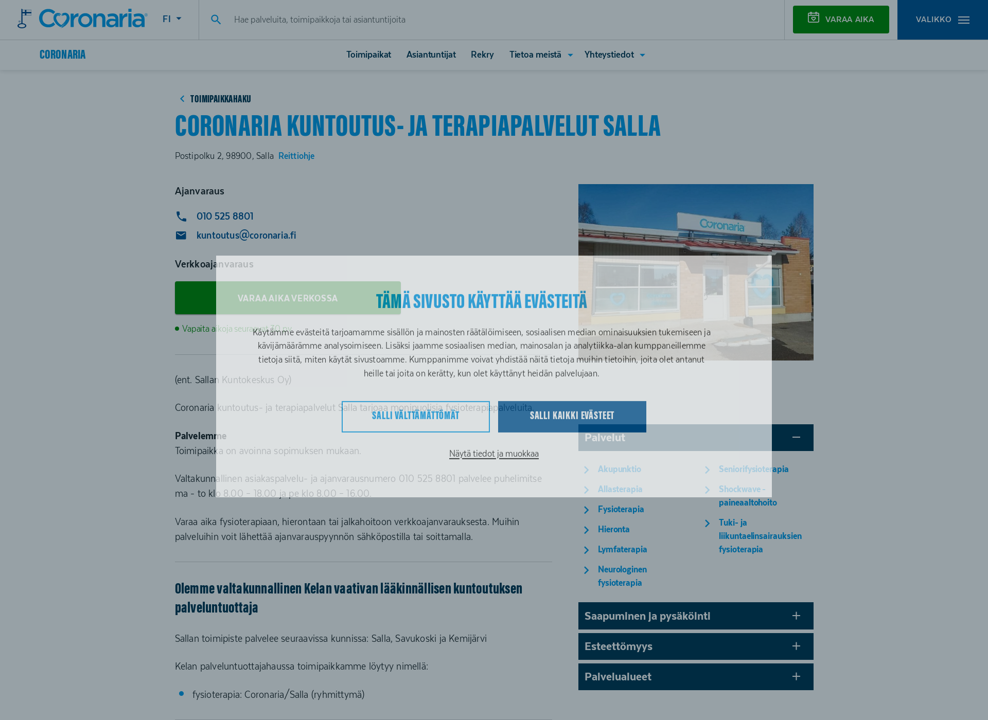 Screenshot for sallankuntokeskus.fi