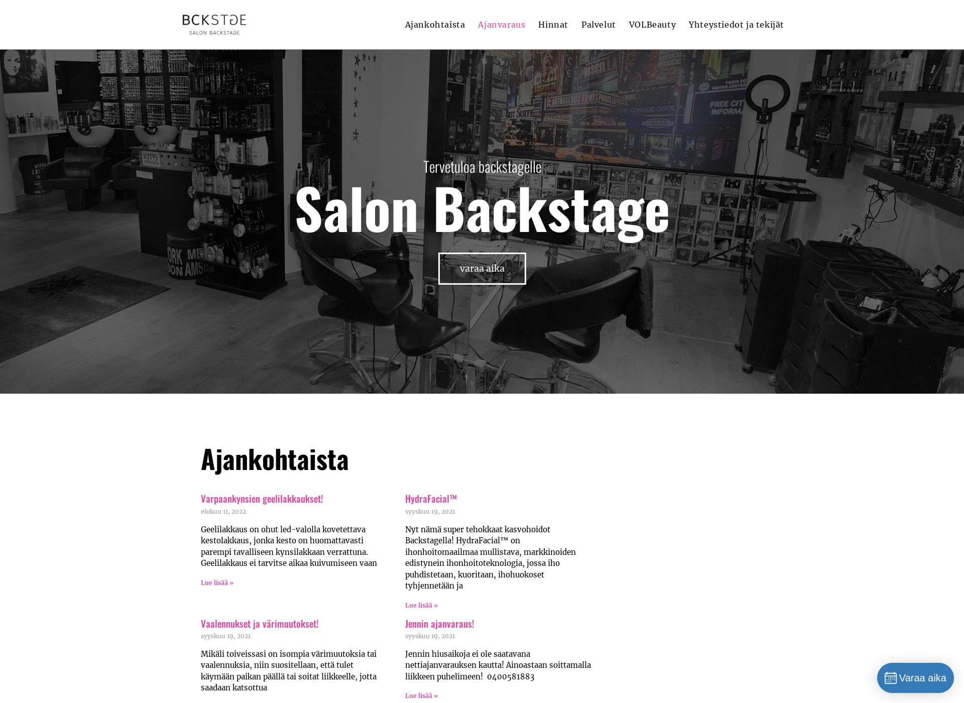Screenshot for salonbackstage.fi