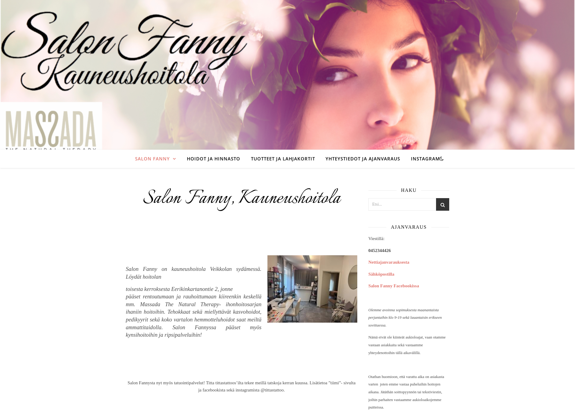 Screenshot for salonfanny.fi