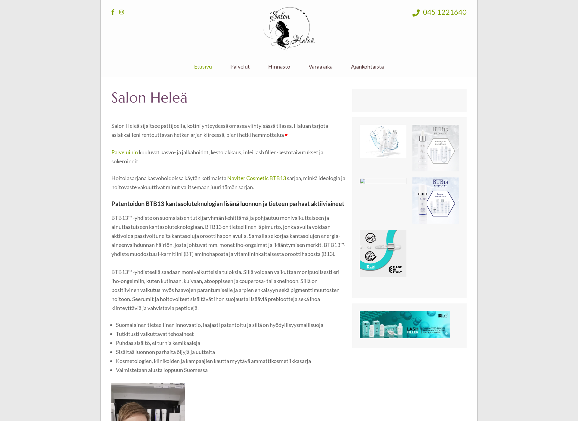 Screenshot for salonhelea.fi