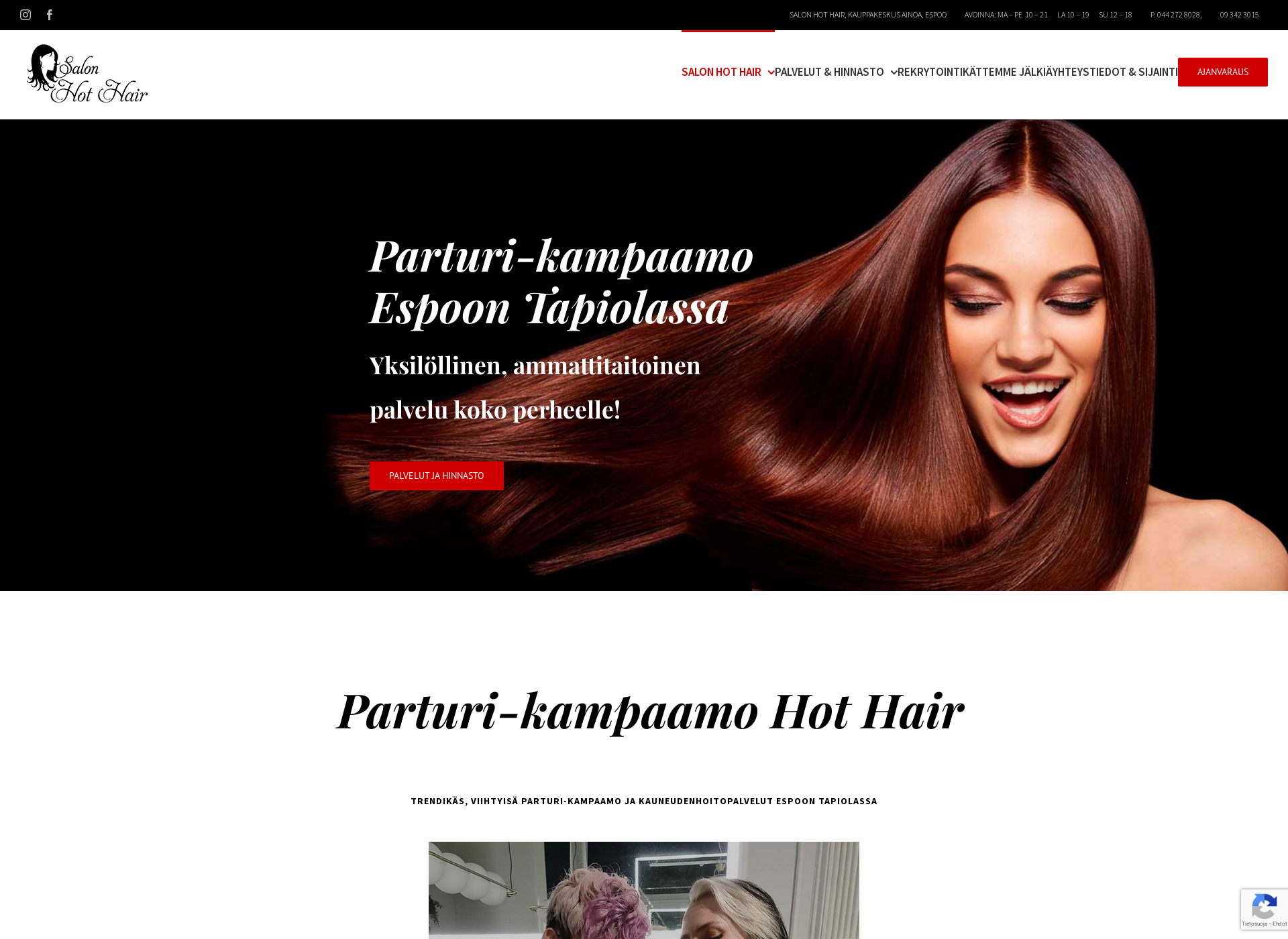 Skärmdump för salonhothair.fi