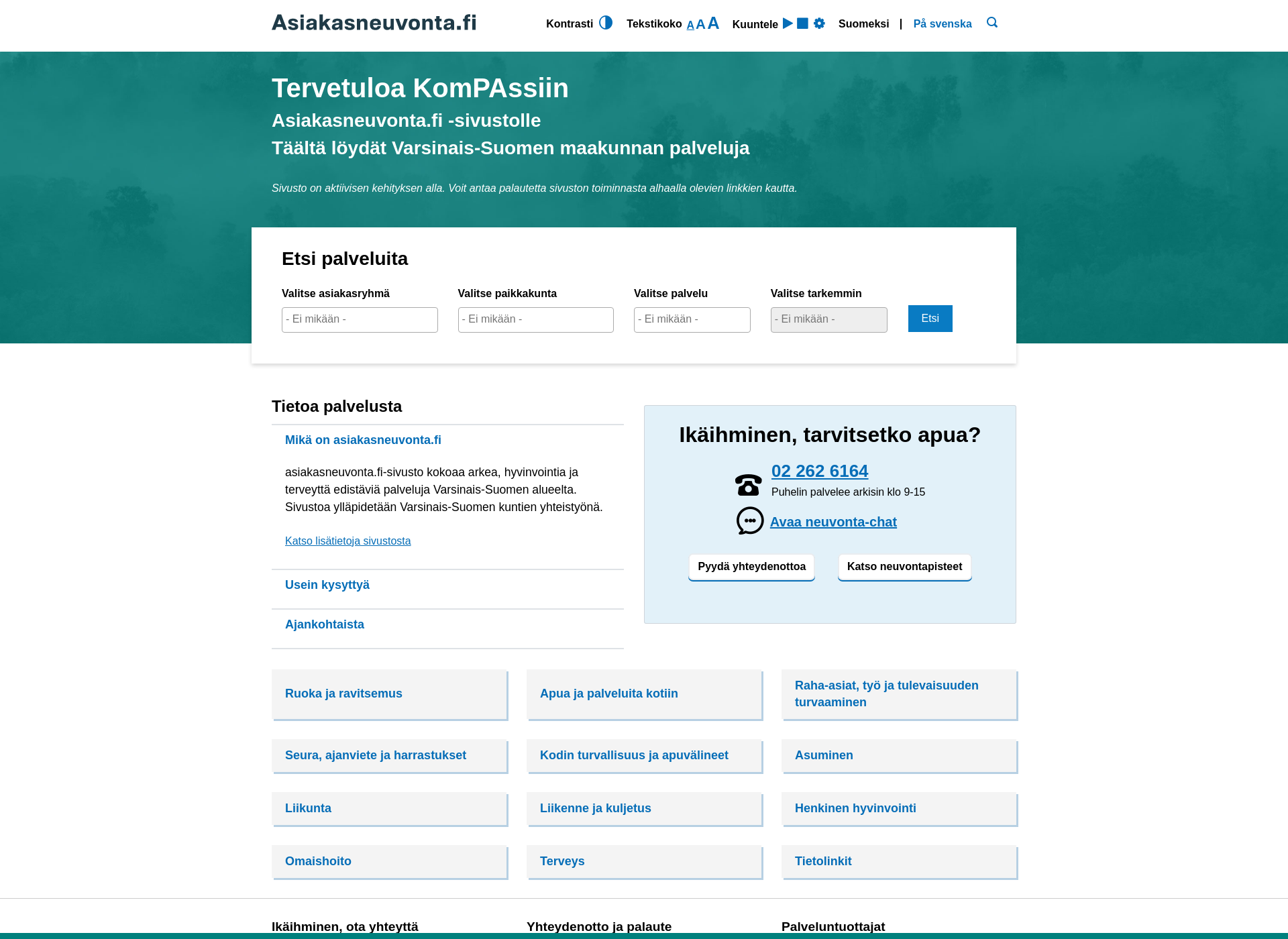 Screenshot for salonikäinfo.fi