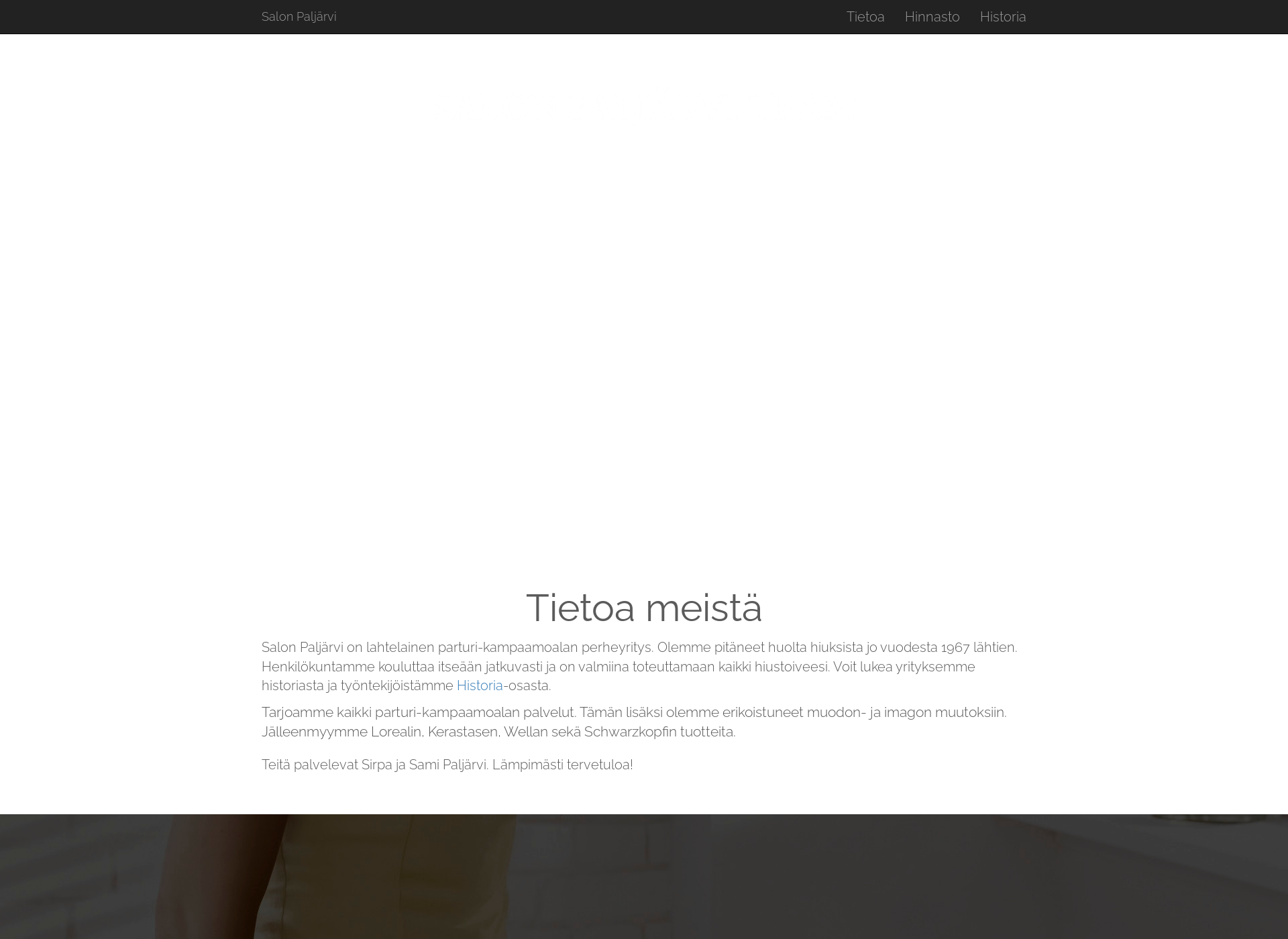 Skärmdump för salonpaljarvi.fi
