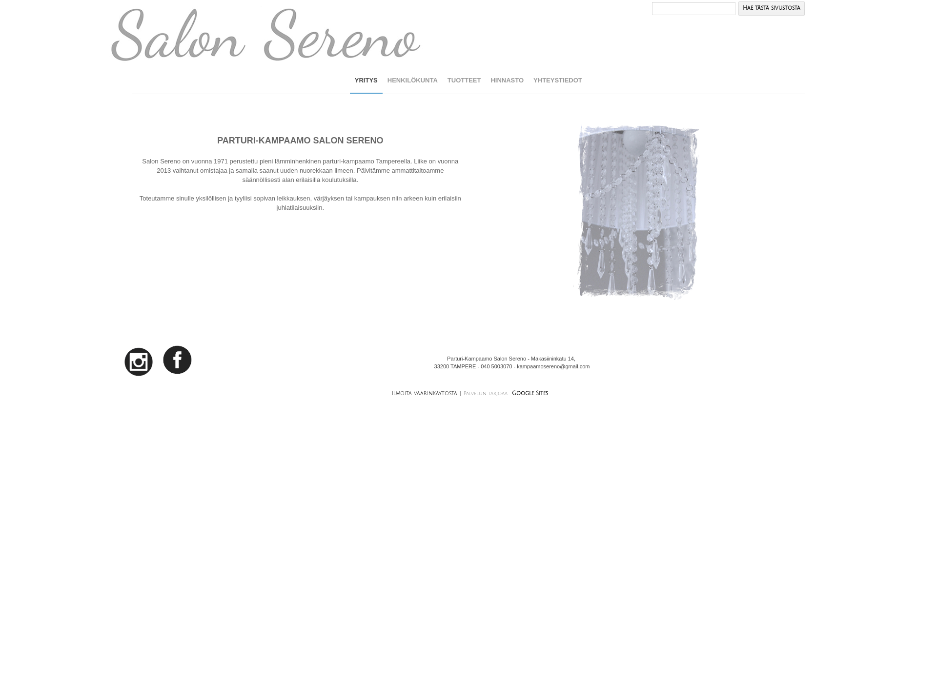 Screenshot for salonsereno.fi
