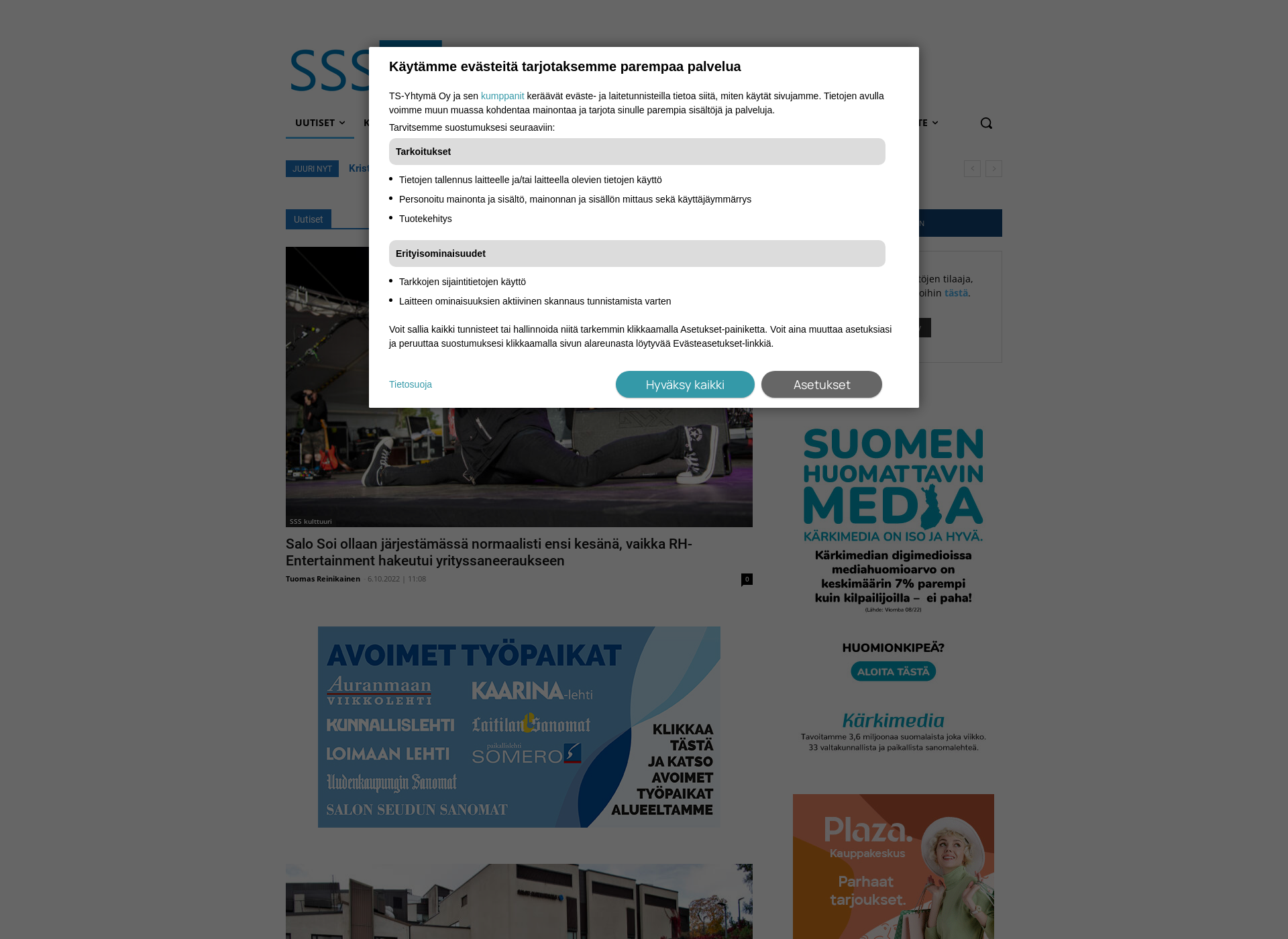 Screenshot for salonseudunuutiset.fi