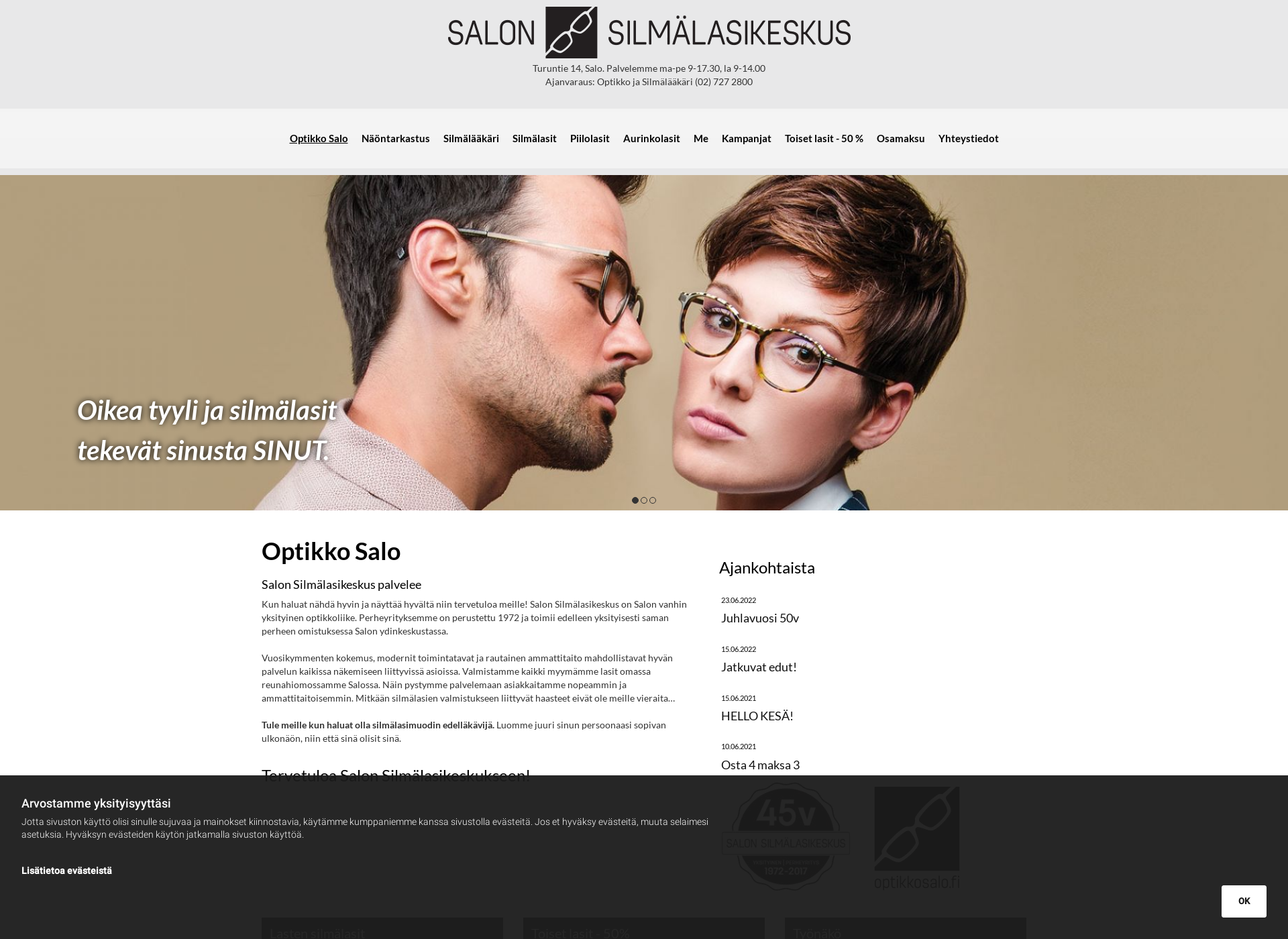 Screenshot for salonsilmalasikeskus.fi
